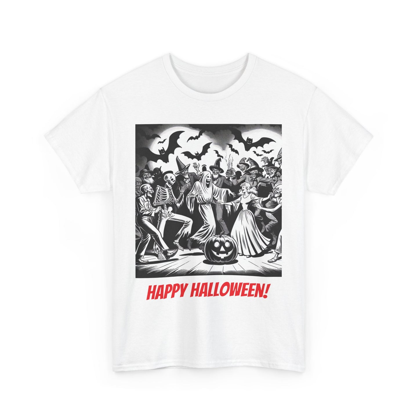 Halloween Party Unisex Heavy Cotton Tee, Spooky Costume Shirt, Halloween Celebration Tee, Trick or Treat Apparel, Casual Autumn Wear