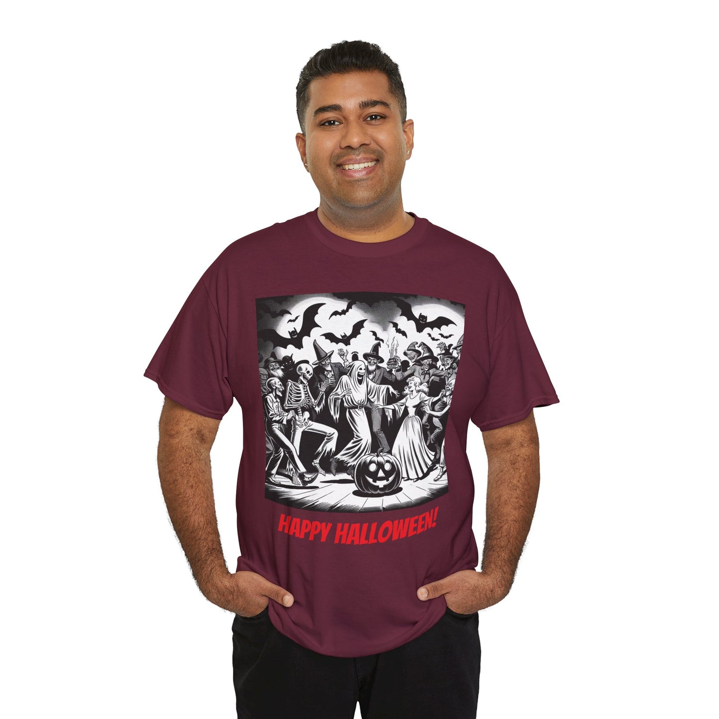 Halloween Party Unisex Heavy Cotton Tee, Spooky Costume Shirt, Halloween Celebration Tee, Trick or Treat Apparel, Casual Autumn Wear