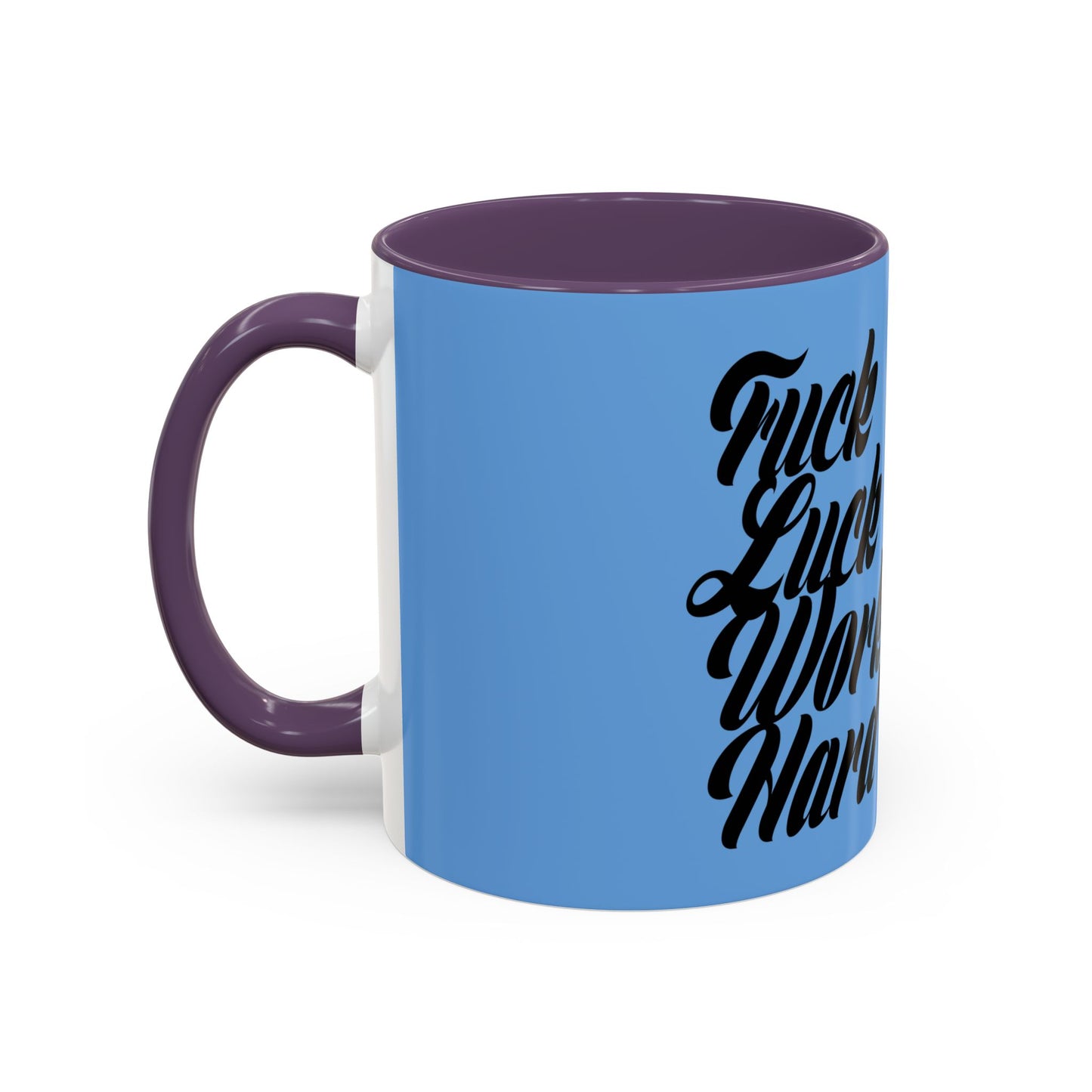 Motivational Coffee Mug - 'Luck & Work Hard', Inspirational Gift for Coffee Lovers, Office Decor, Birthday Present, Home Essentials