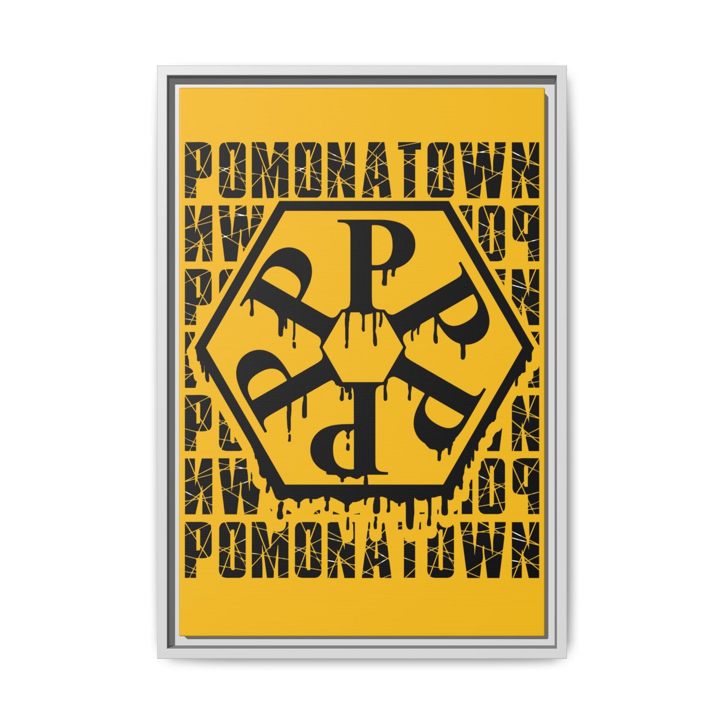 Framed Canvas Art Print, Urban Home Decor, Wall Art for Pomonatown Lovers, Typography Artwork, Gift for Friends