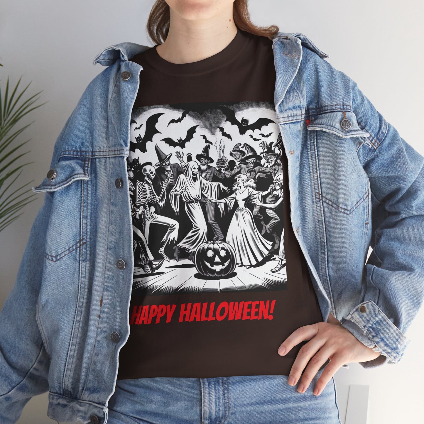 Halloween Party Unisex Heavy Cotton Tee, Spooky Costume Shirt, Halloween Celebration Tee, Trick or Treat Apparel, Casual Autumn Wear