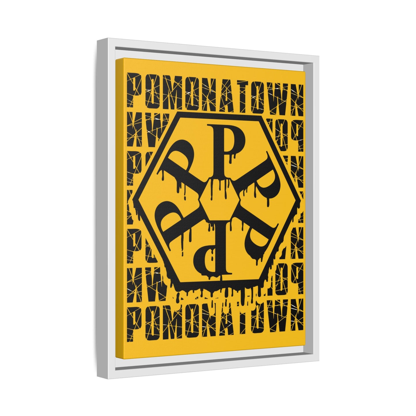 Framed Canvas Art Print, Urban Home Decor, Wall Art for Pomonatown Lovers, Typography Artwork, Gift for Friends