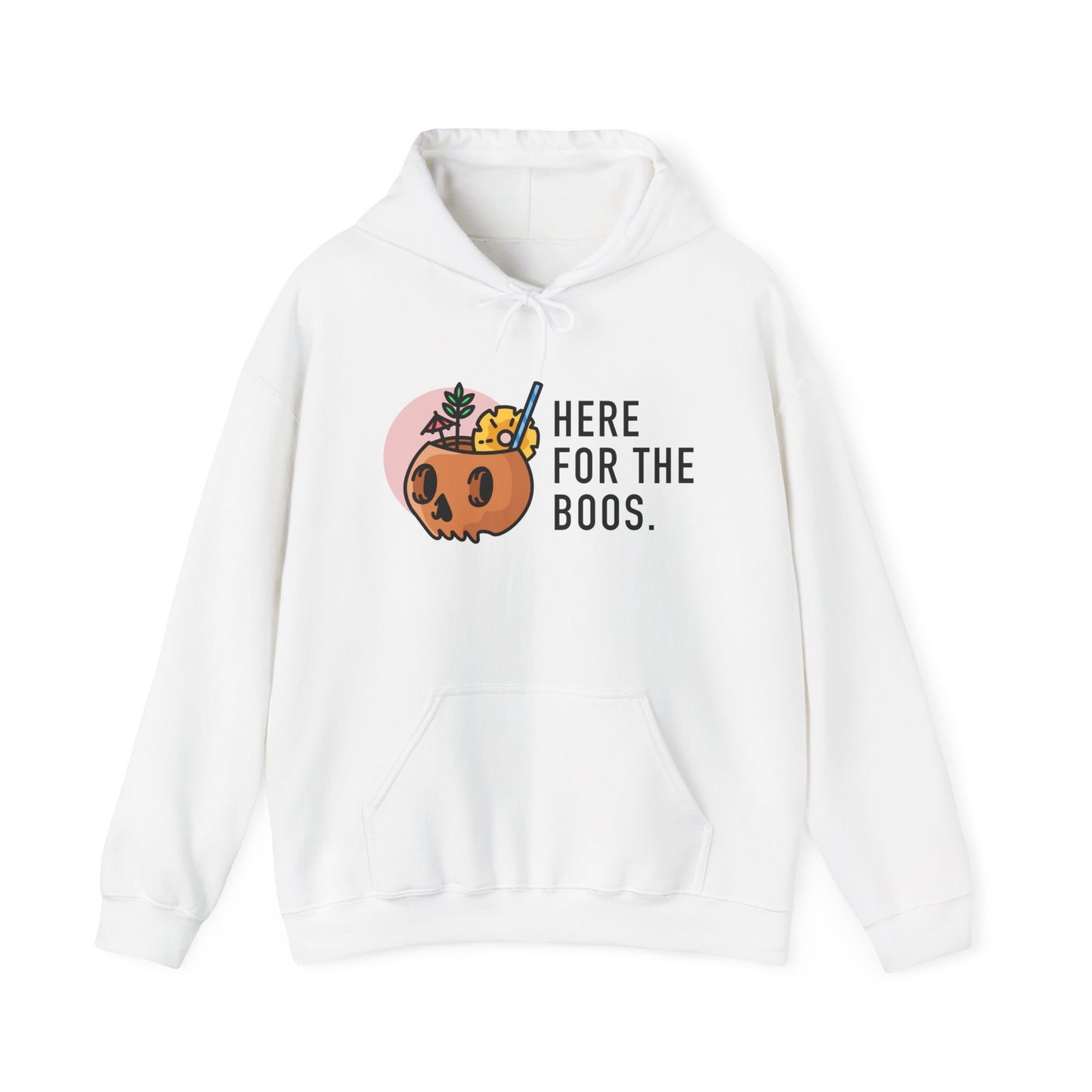 Halloween Skull Hoodie, Cozy Sweatshirt for Fall, Here for the Boos, Unisex Sweatshirt, Perfect for Halloween, Gift for Spooky Season