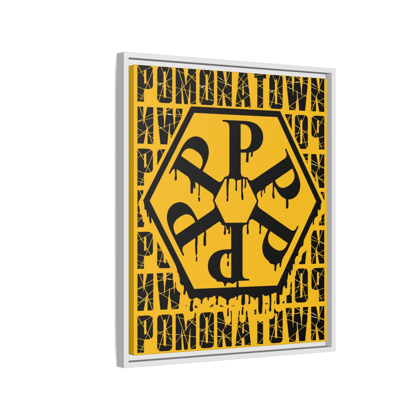 Framed Canvas Art Print, Urban Home Decor, Wall Art for Pomonatown Lovers, Typography Artwork, Gift for Friends
