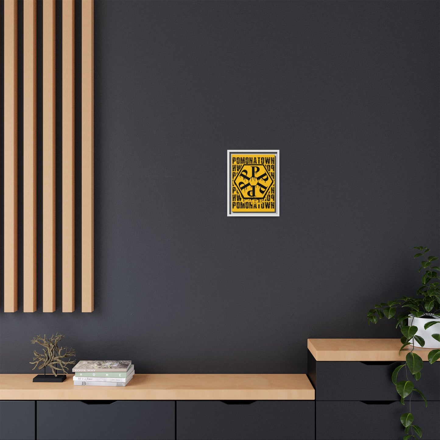 Framed Canvas Art Print, Urban Home Decor, Wall Art for Pomonatown Lovers, Typography Artwork, Gift for Friends