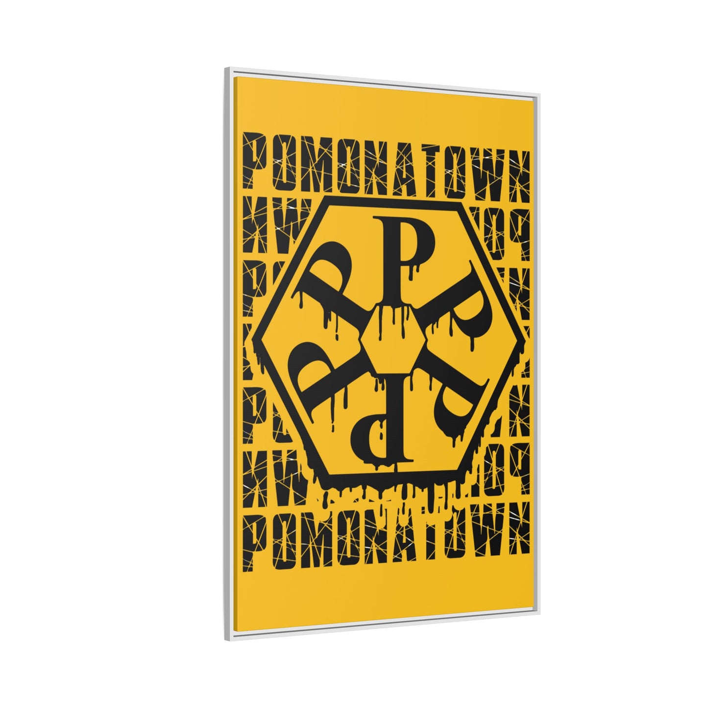 Framed Canvas Art Print, Urban Home Decor, Wall Art for Pomonatown Lovers, Typography Artwork, Gift for Friends