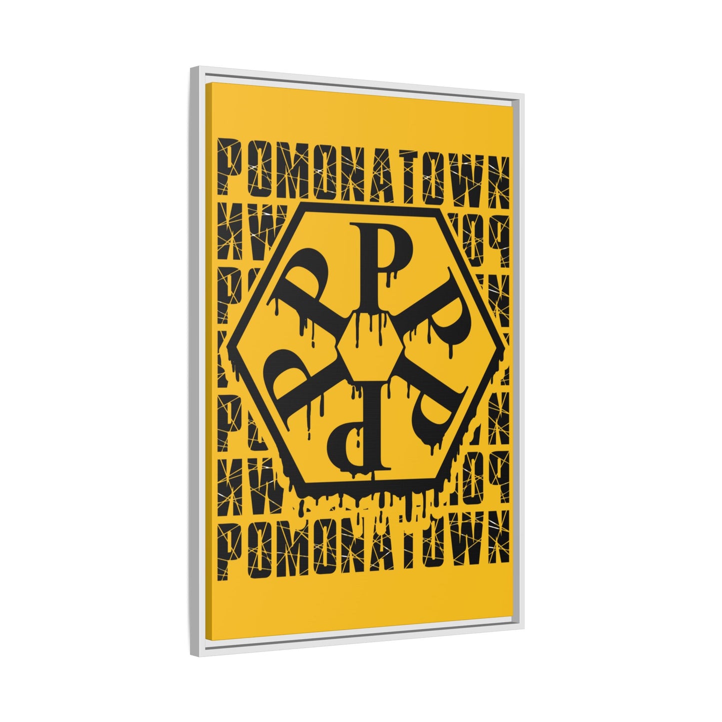 Framed Canvas Art Print, Urban Home Decor, Wall Art for Pomonatown Lovers, Typography Artwork, Gift for Friends