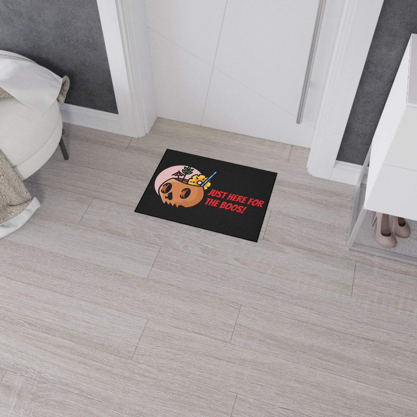 Halloween-Themed Heavy Duty Floor Mat, Fun Doormat for Home, Party Decor, Holiday Decorations, Just Here for the Boos!