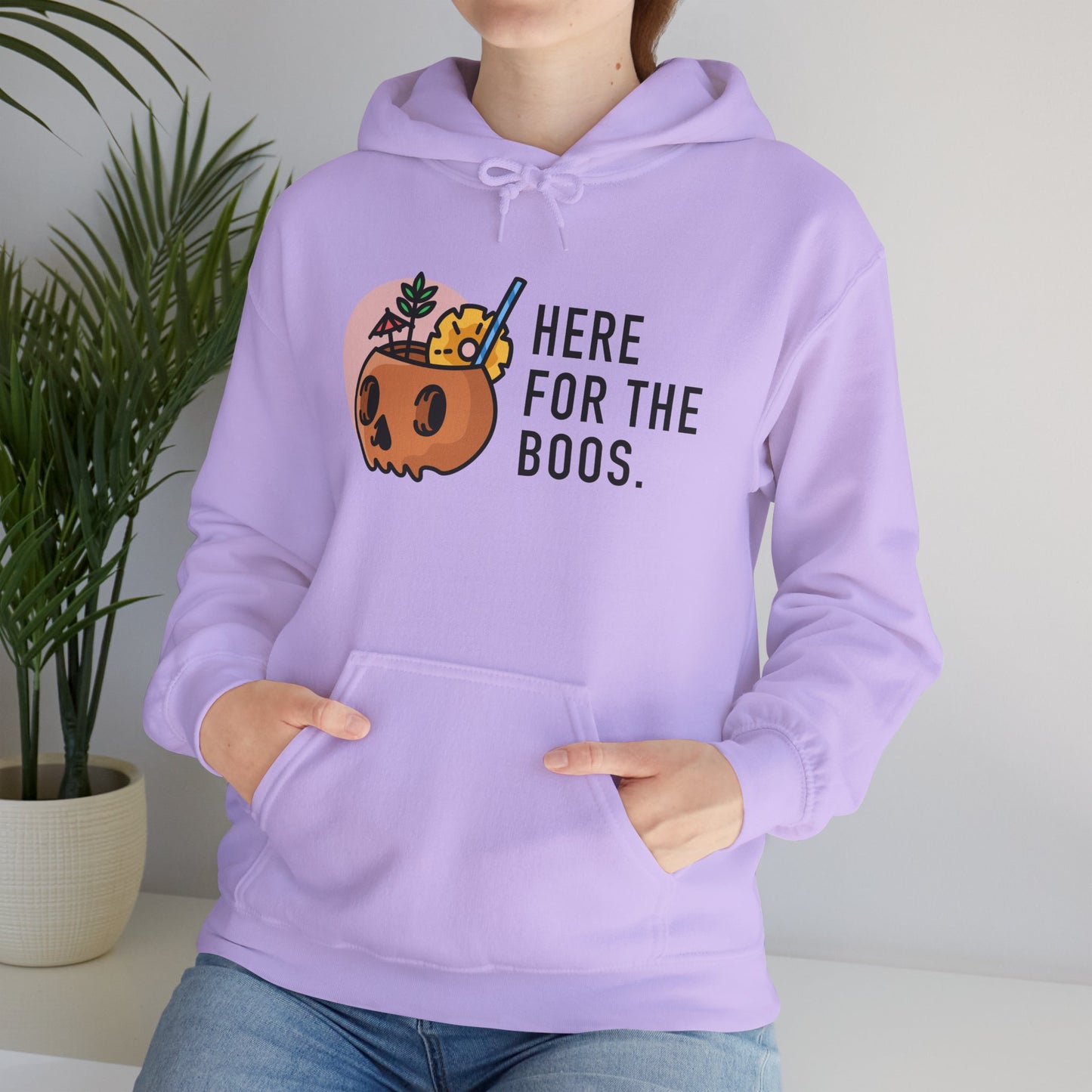 Halloween Skull Hoodie, Cozy Sweatshirt for Fall, Here for the Boos, Unisex Sweatshirt, Perfect for Halloween, Gift for Spooky Season