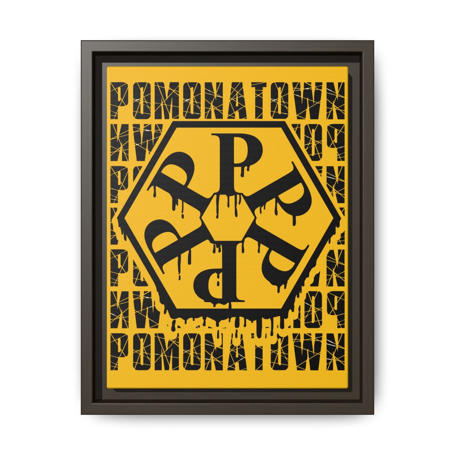 Framed Canvas Art Print, Urban Home Decor, Wall Art for Pomonatown Lovers, Typography Artwork, Gift for Friends