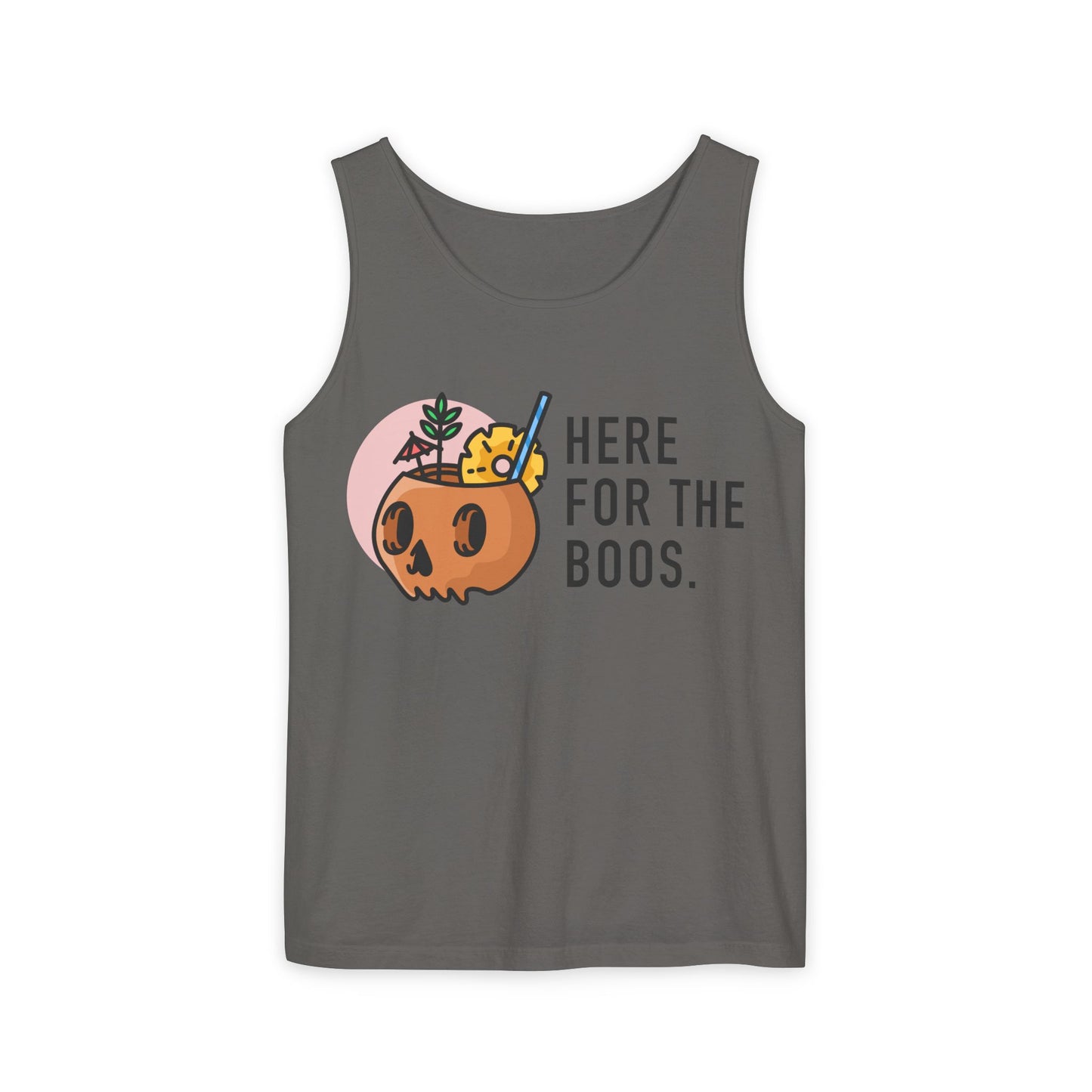 Halloween Festive Tank Top, Casual Summer Top, Unisex Tank, Here for the Boos Shirt, Party Wear, Fall Fashion, Trendy Halloween Apparel