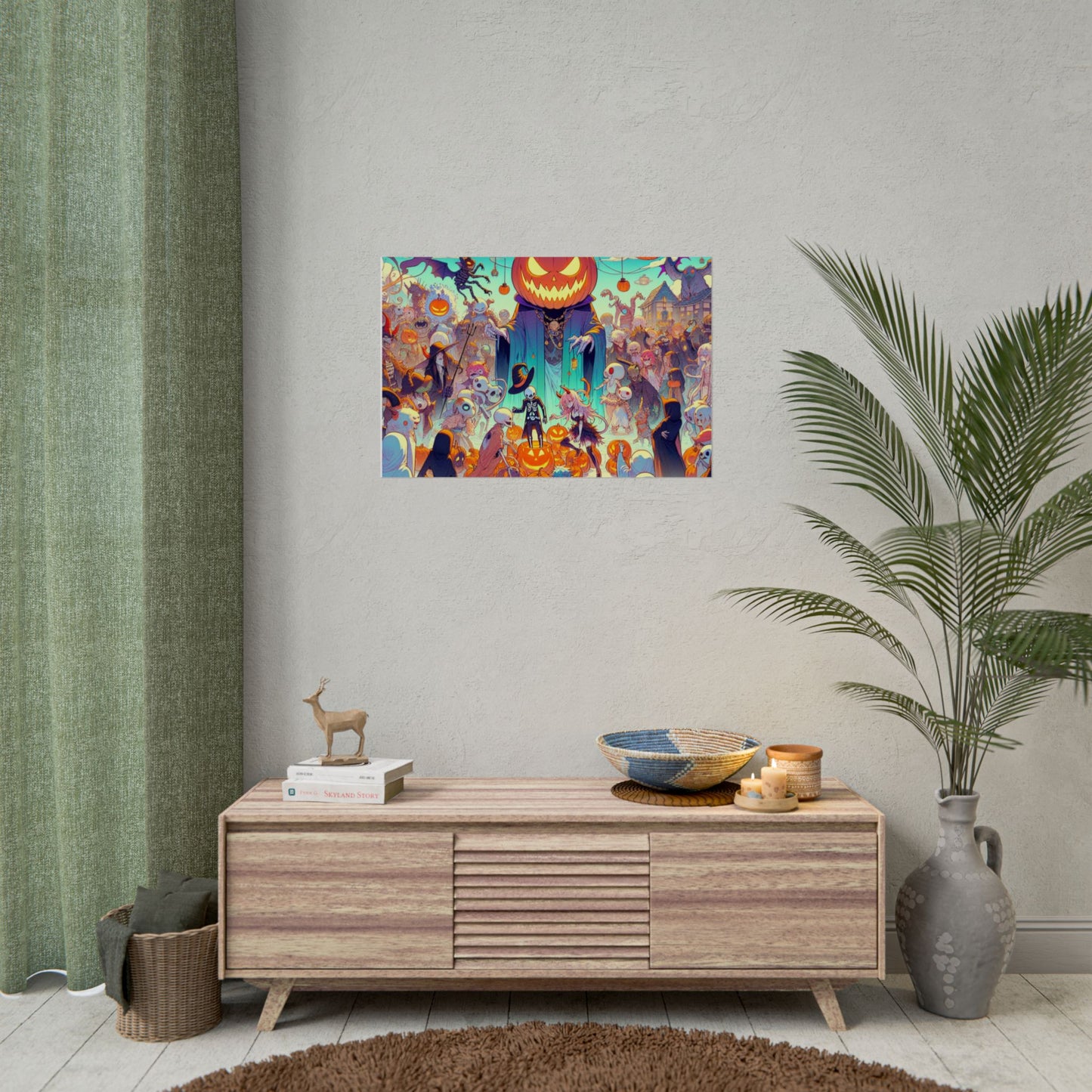 Halloween Spooky Art Rolled Posters, Wall Decor, Unique Gift, Haunted House, Fall Decor, Halloween Party Decorations