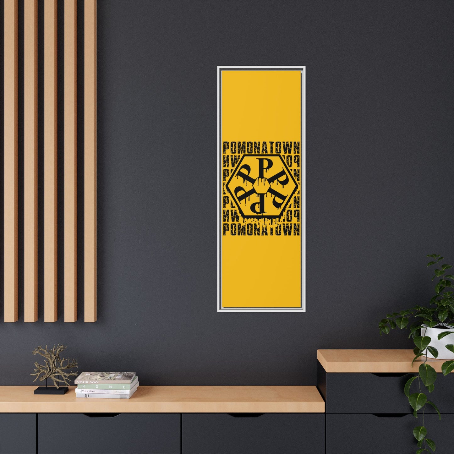 Framed Canvas Art Print, Urban Home Decor, Wall Art for Pomonatown Lovers, Typography Artwork, Gift for Friends