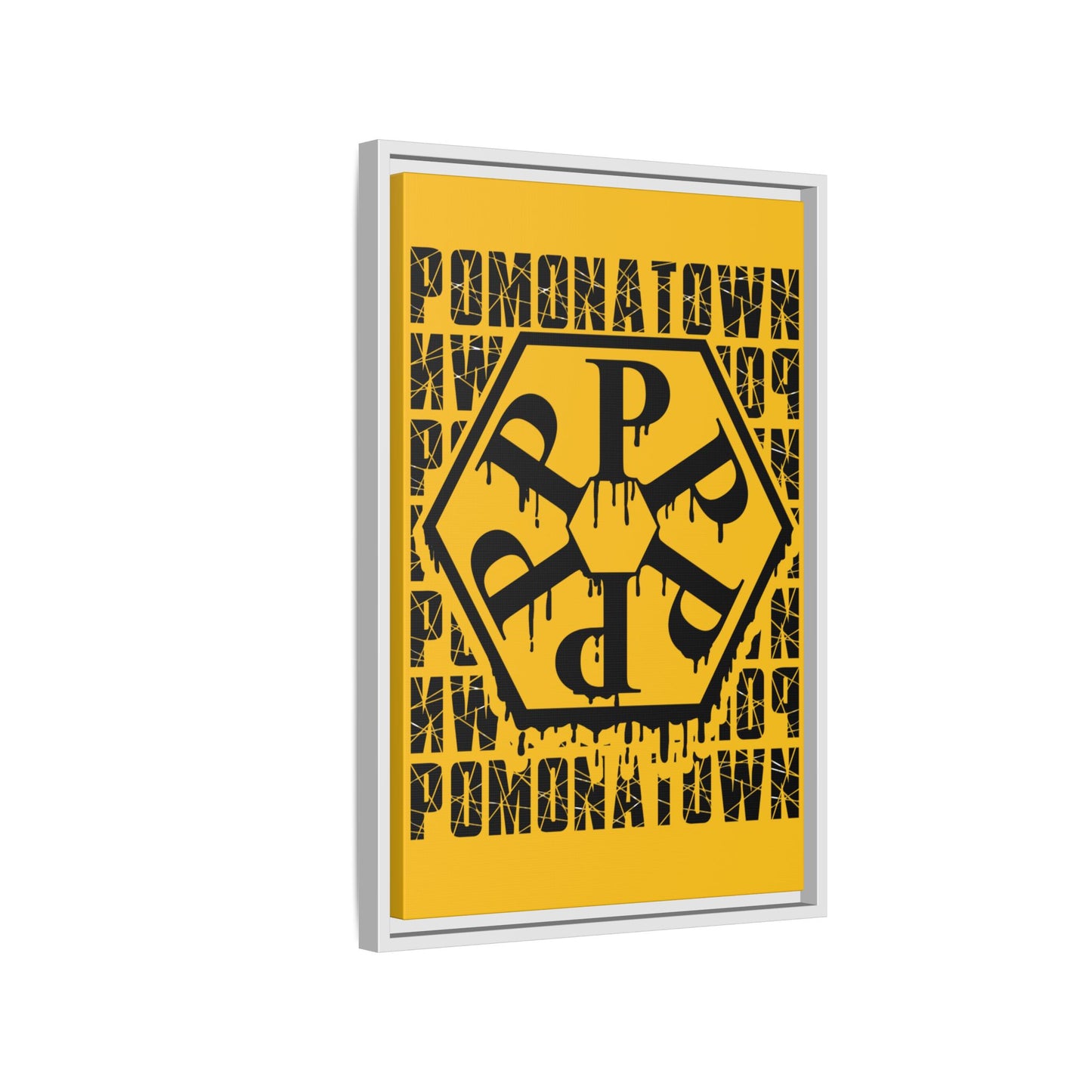 Framed Canvas Art Print, Urban Home Decor, Wall Art for Pomonatown Lovers, Typography Artwork, Gift for Friends
