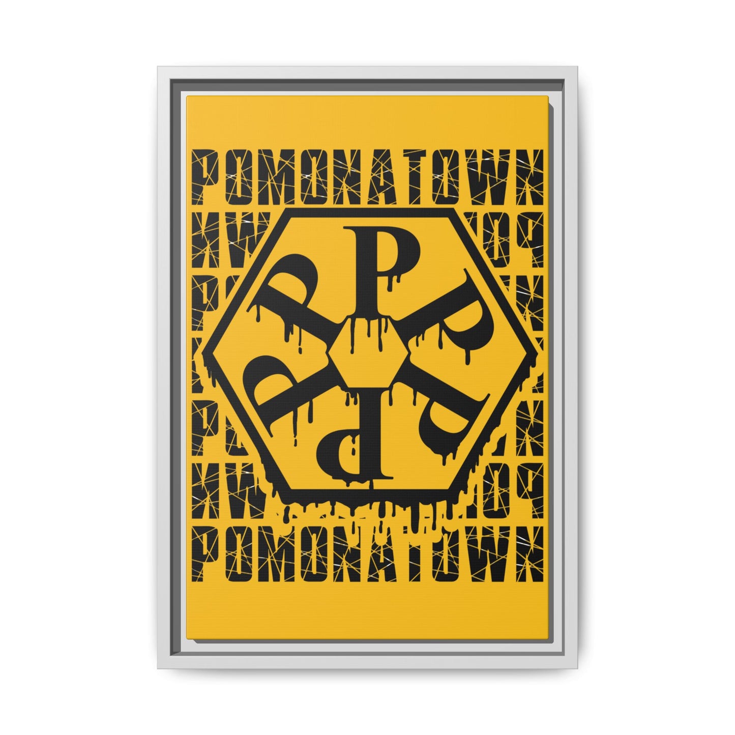 Framed Canvas Art Print, Urban Home Decor, Wall Art for Pomonatown Lovers, Typography Artwork, Gift for Friends