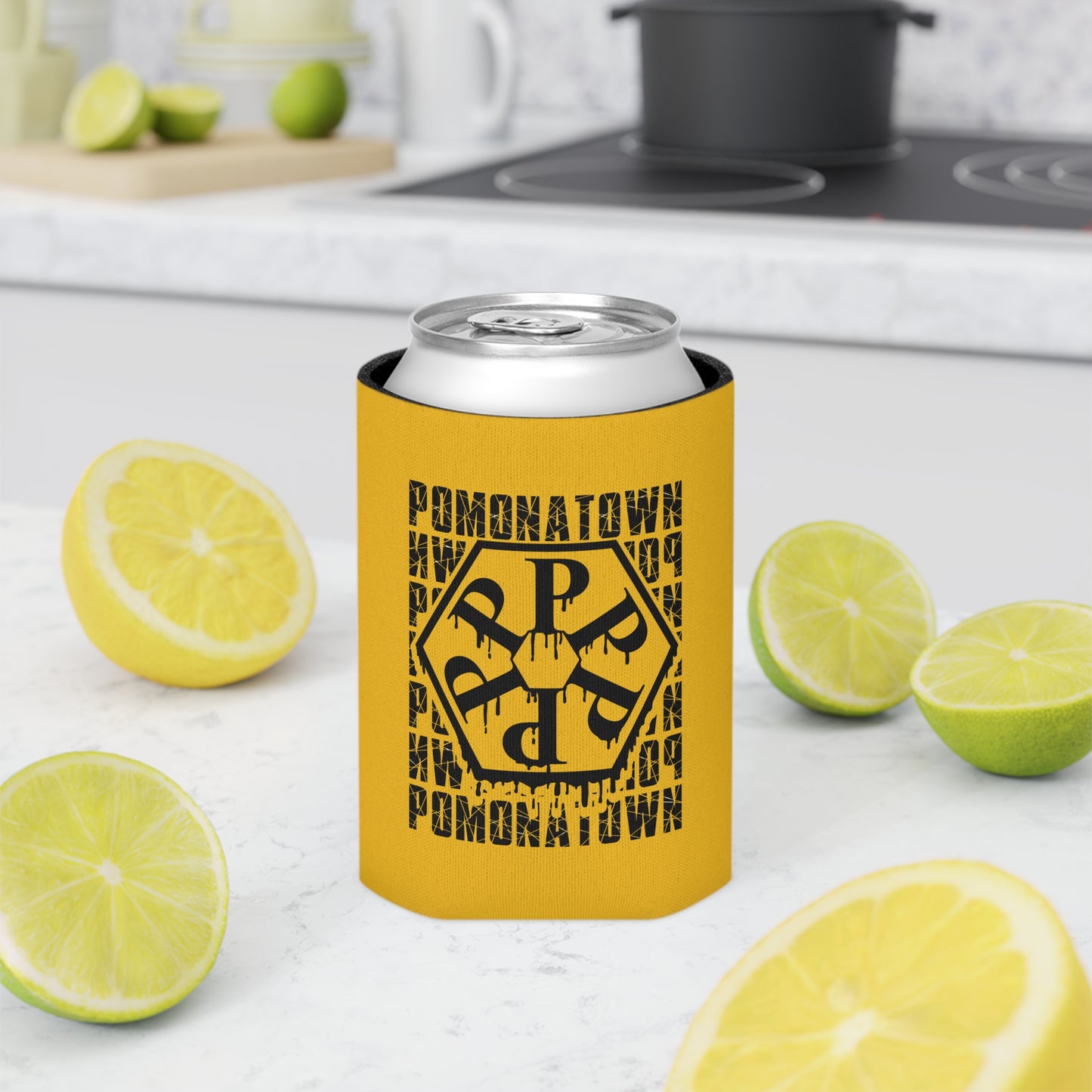 Cooler with Pomonatown Design, Insulated Beverage Holder, Party Favor, Summer BBQ Accessory, Outdoor Event Gear, Custom Drink Sleeve