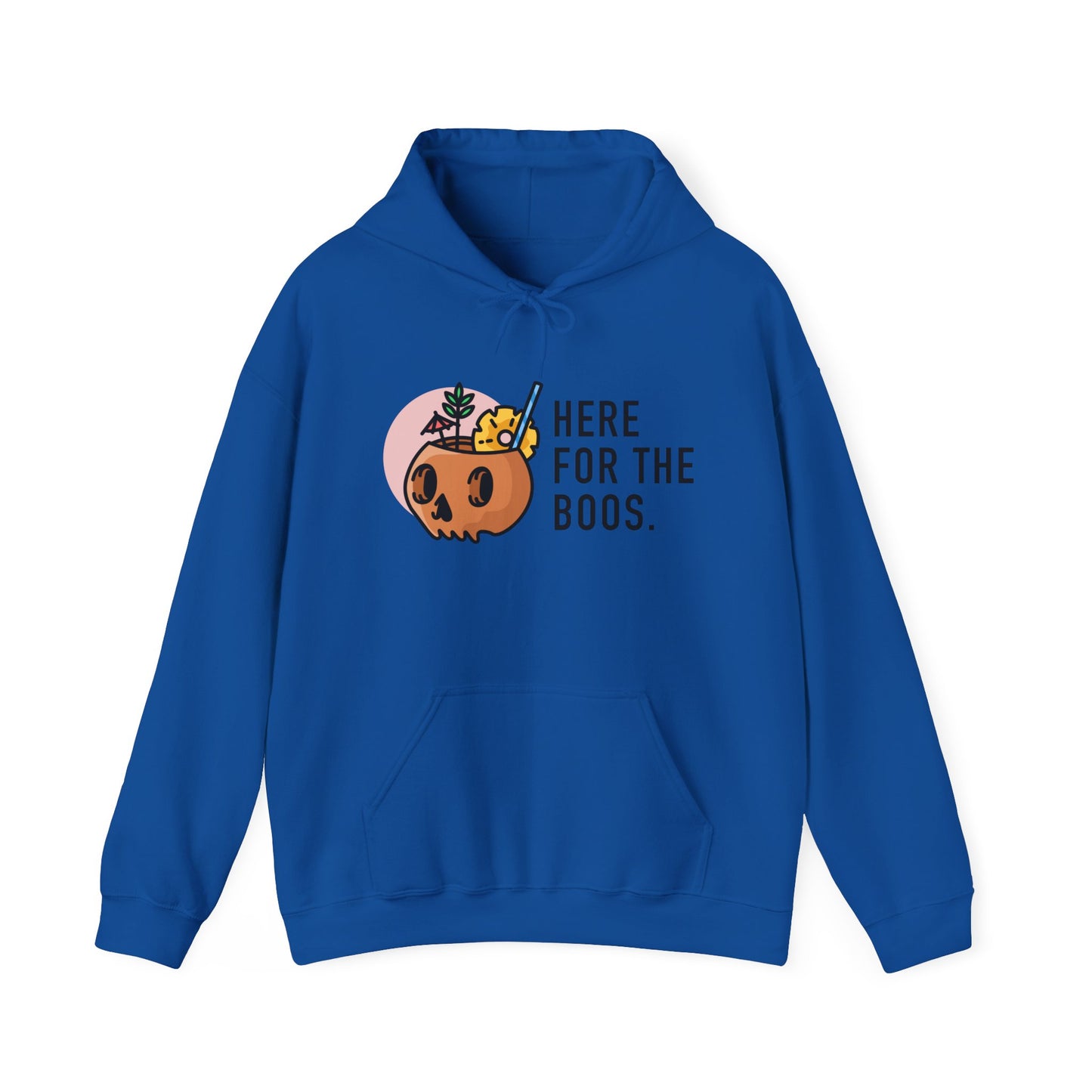 Halloween Skull Hoodie, Cozy Sweatshirt for Fall, Here for the Boos, Unisex Sweatshirt, Perfect for Halloween, Gift for Spooky Season