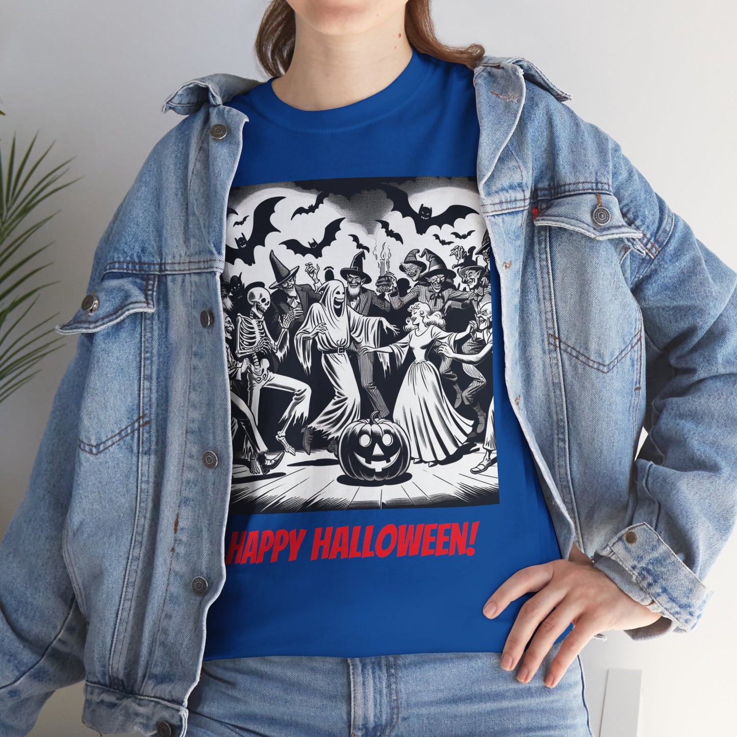 Halloween Party Unisex Heavy Cotton Tee, Spooky Costume Shirt, Halloween Celebration Tee, Trick or Treat Apparel, Casual Autumn Wear