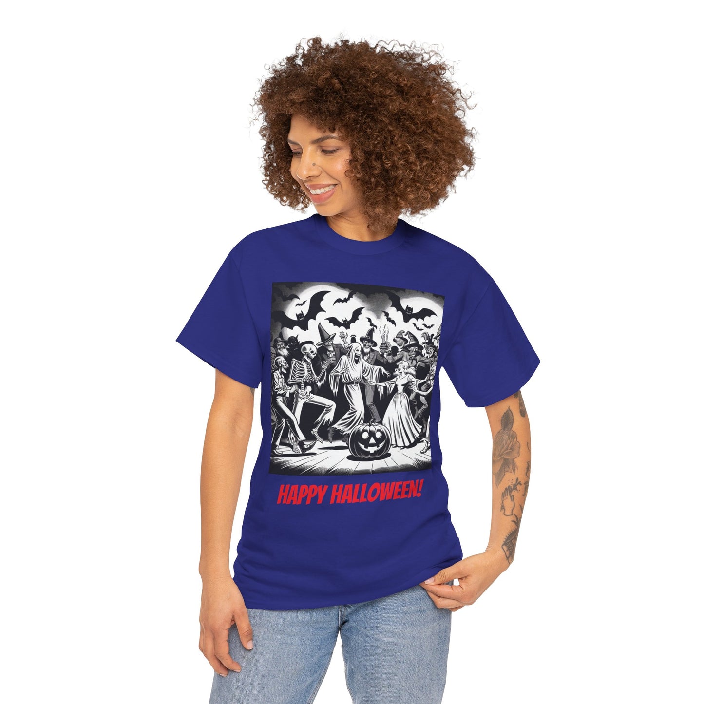 Halloween Party Unisex Heavy Cotton Tee, Spooky Costume Shirt, Halloween Celebration Tee, Trick or Treat Apparel, Casual Autumn Wear