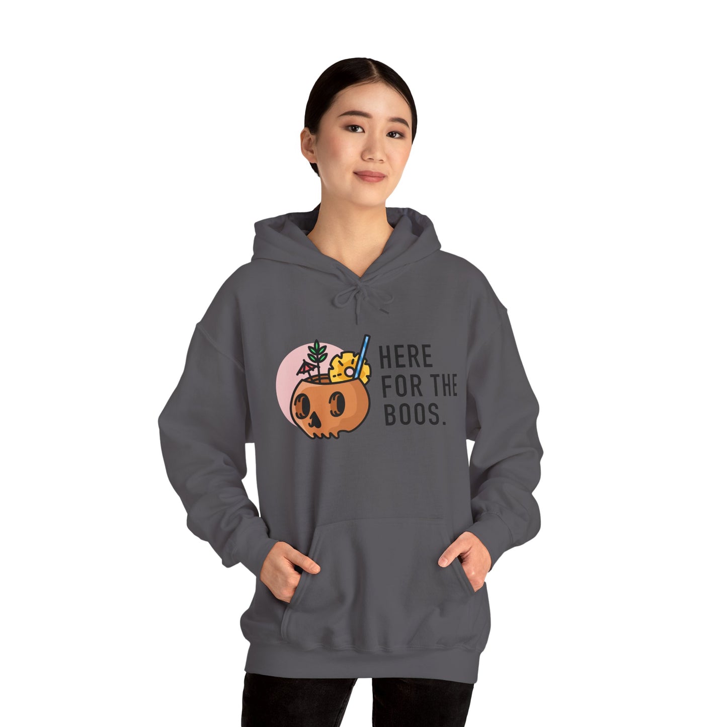 Halloween Skull Hoodie, Cozy Sweatshirt for Fall, Here for the Boos, Unisex Sweatshirt, Perfect for Halloween, Gift for Spooky Season