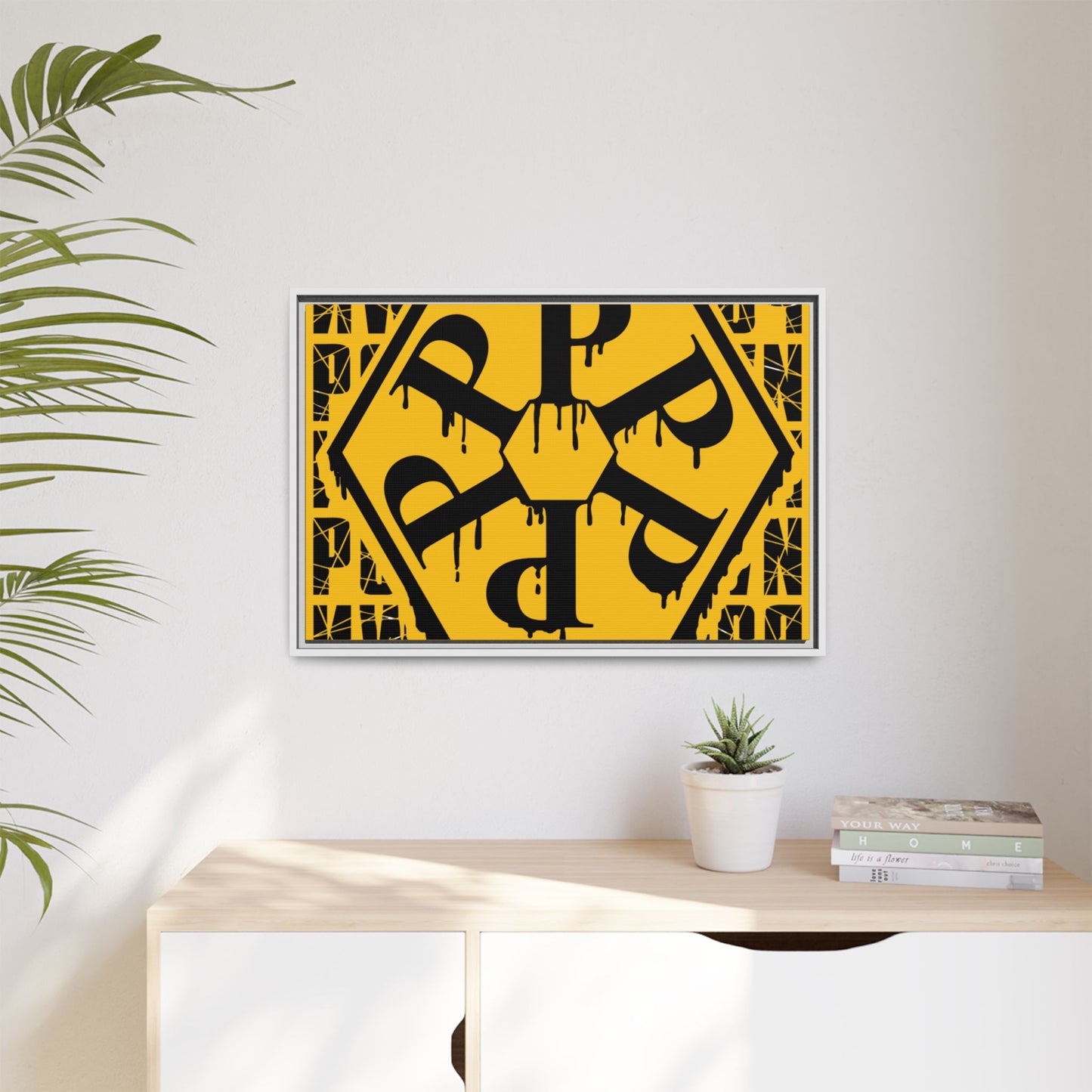 Framed Canvas Art Print, Urban Home Decor, Wall Art for Pomonatown Lovers, Typography Artwork, Gift for Friends