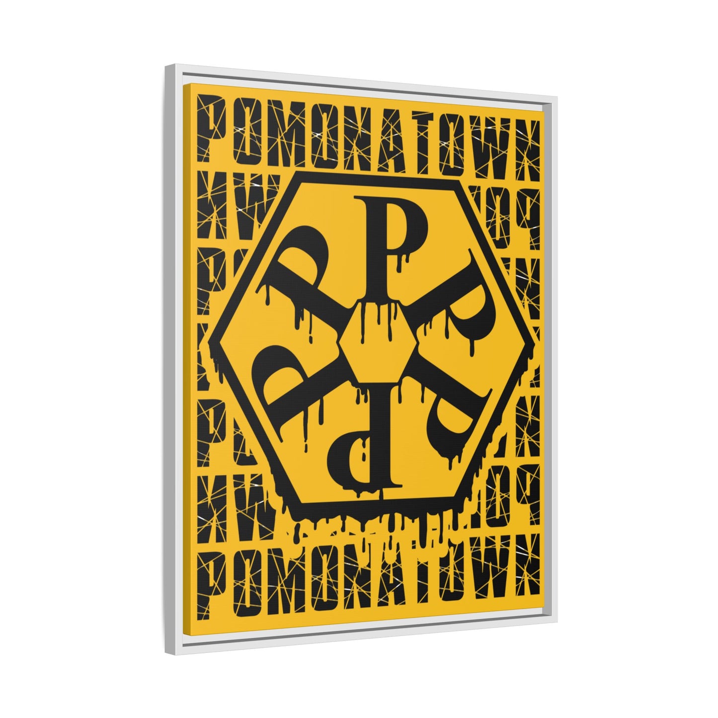 Framed Canvas Art Print, Urban Home Decor, Wall Art for Pomonatown Lovers, Typography Artwork, Gift for Friends