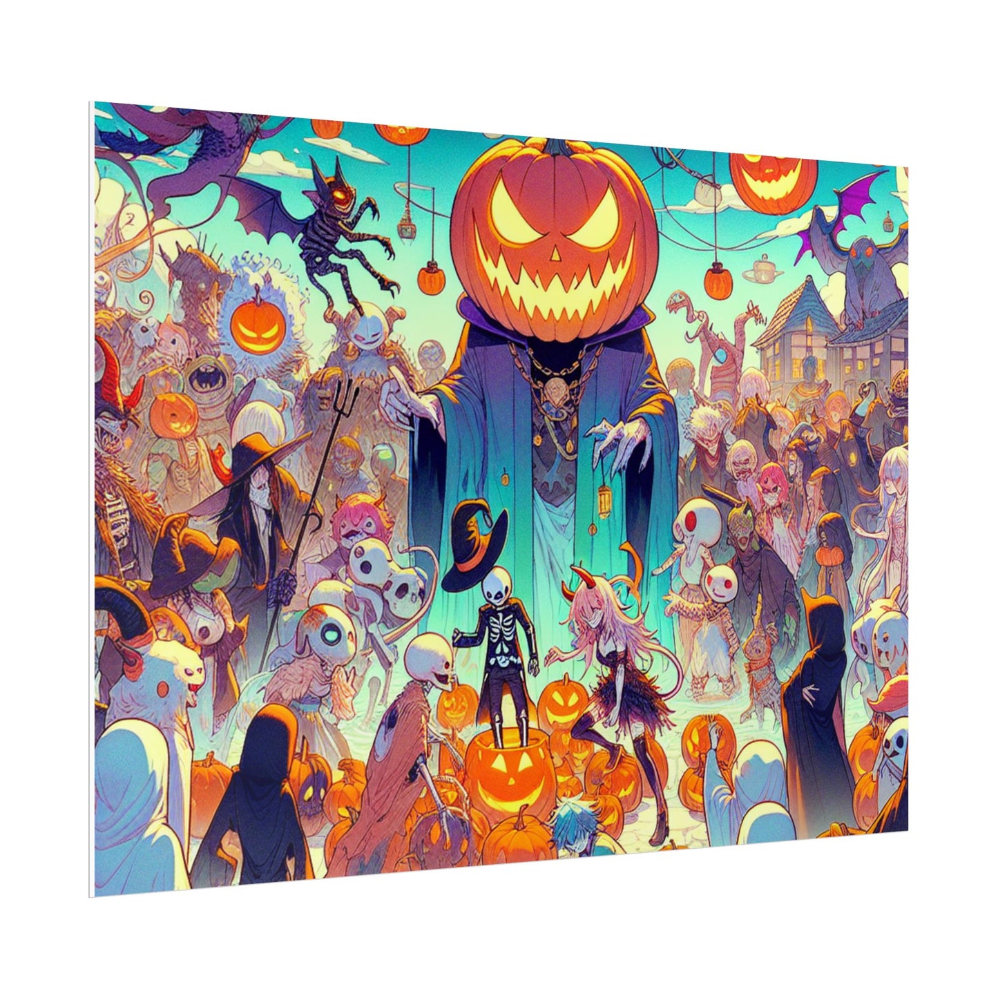 Halloween Spooky Art Rolled Posters, Wall Decor, Unique Gift, Haunted House, Fall Decor, Halloween Party Decorations