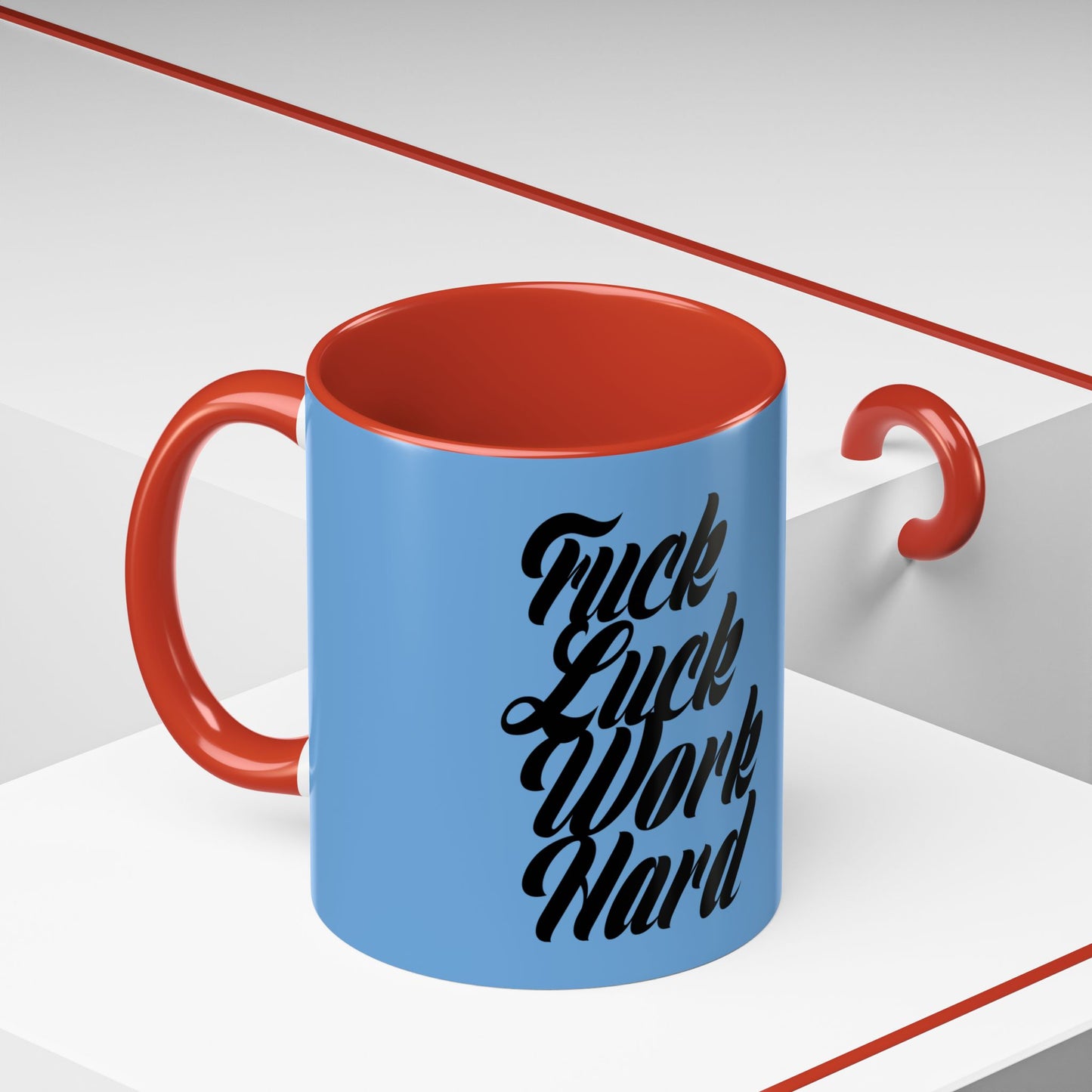 Motivational Coffee Mug - 'Luck & Work Hard', Inspirational Gift for Coffee Lovers, Office Decor, Birthday Present, Home Essentials