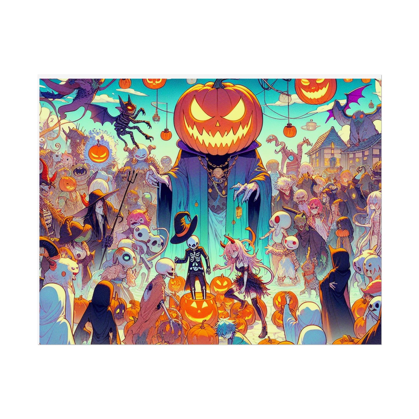 Halloween Spooky Art Rolled Posters, Wall Decor, Unique Gift, Haunted House, Fall Decor, Halloween Party Decorations