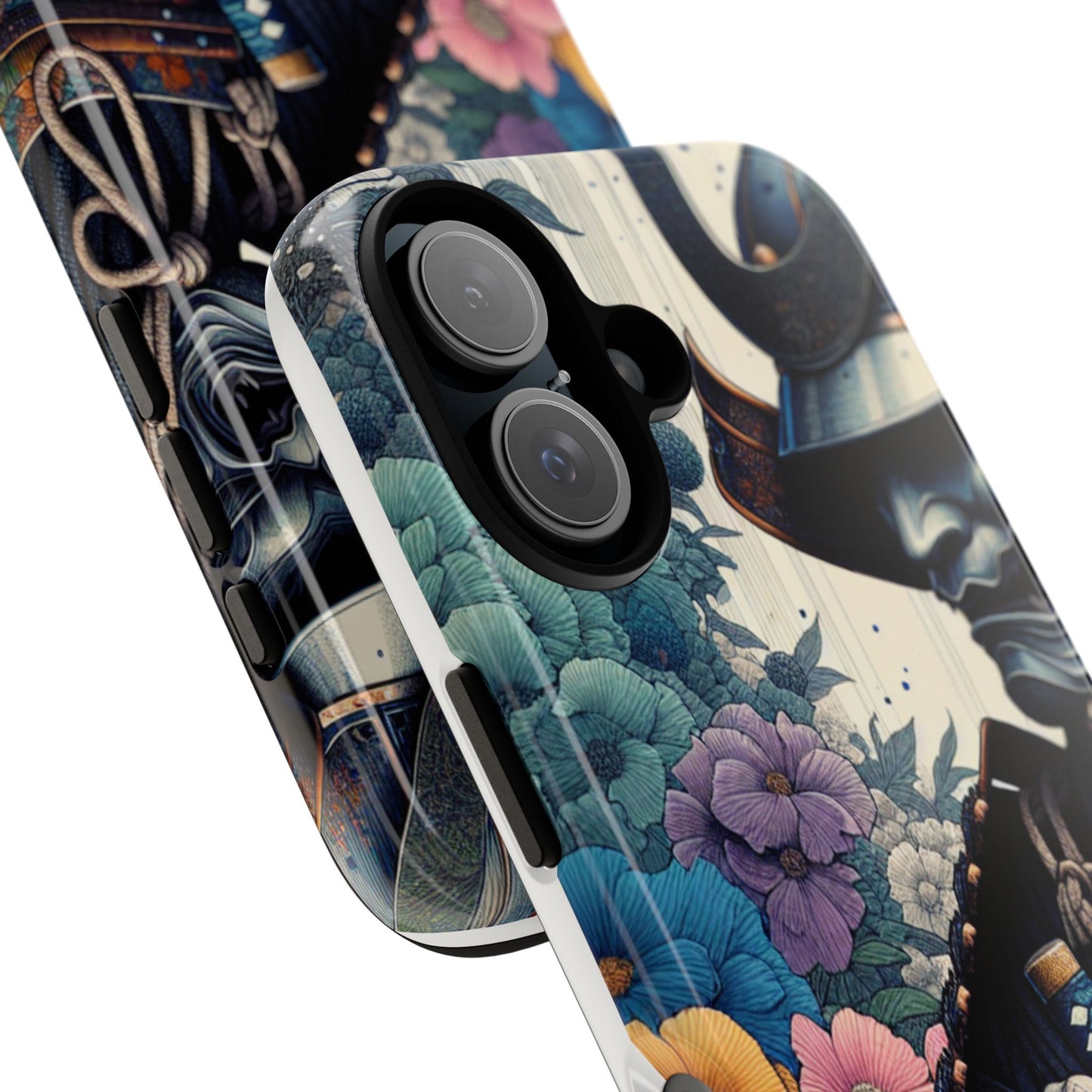 Samurai Floral Phone Case: Tough & Stylish Protection, Gifts for Warriors, Phone Accessories, Unique Designs, Art for Tech Lovers