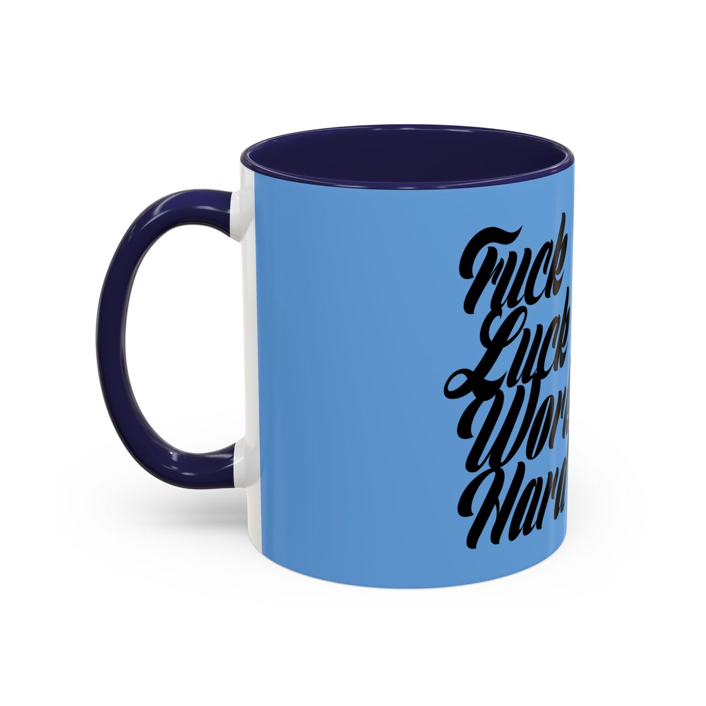 Motivational Coffee Mug - 'Luck & Work Hard', Inspirational Gift for Coffee Lovers, Office Decor, Birthday Present, Home Essentials