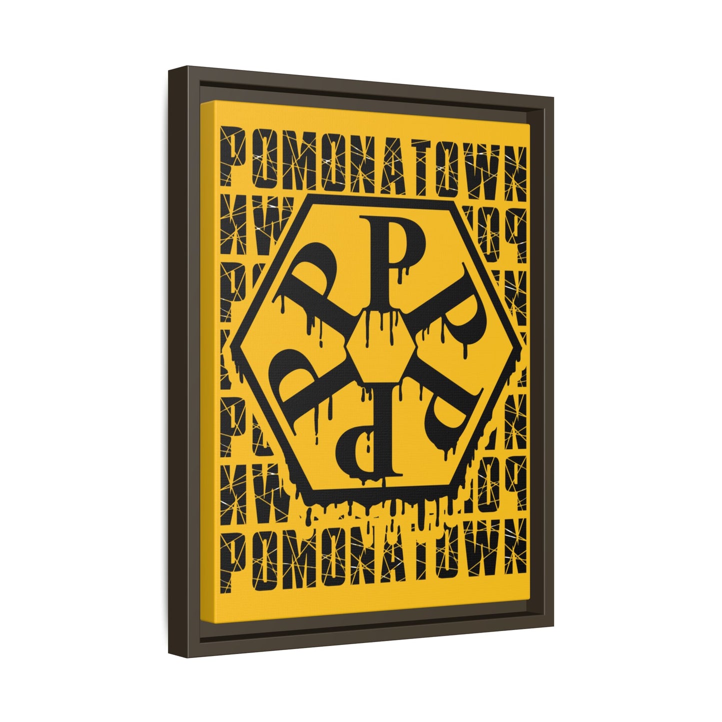 Framed Canvas Art Print, Urban Home Decor, Wall Art for Pomonatown Lovers, Typography Artwork, Gift for Friends