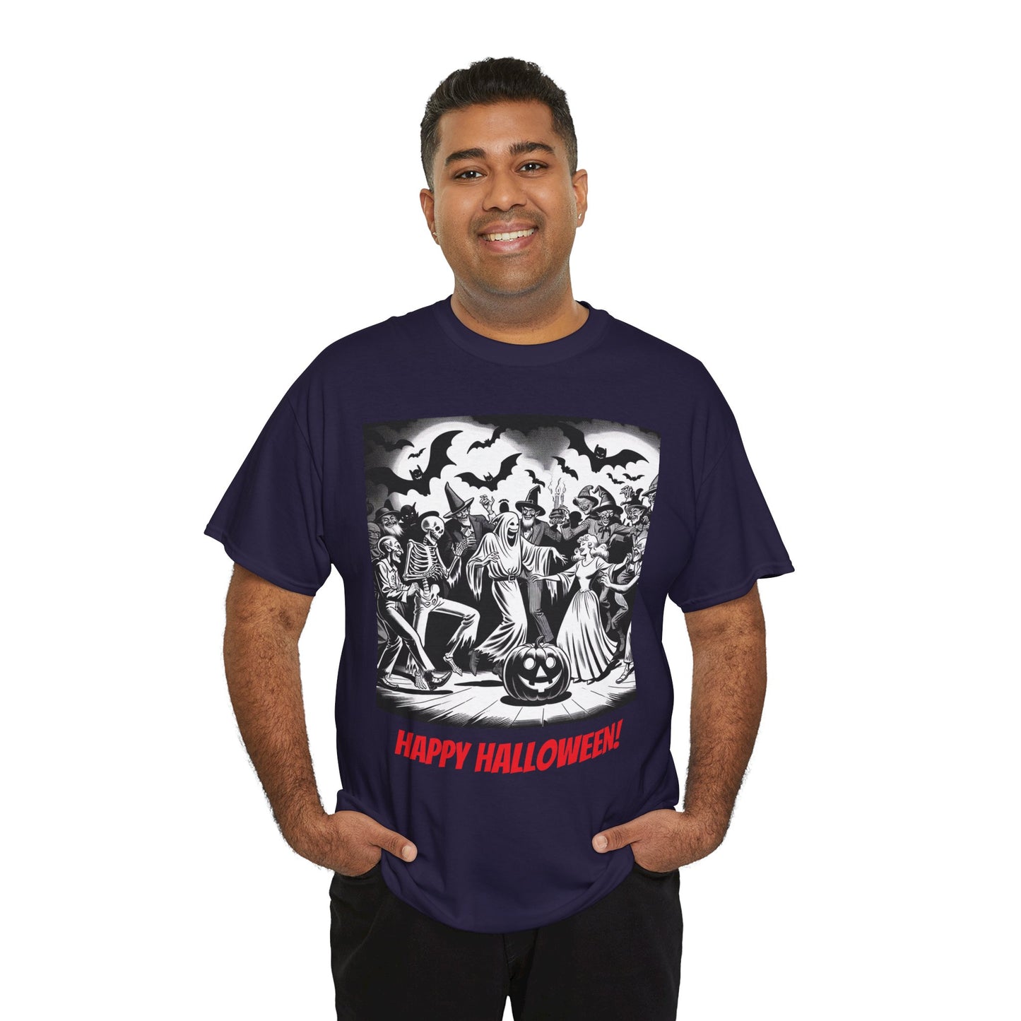 Halloween Party Unisex Heavy Cotton Tee, Spooky Costume Shirt, Halloween Celebration Tee, Trick or Treat Apparel, Casual Autumn Wear