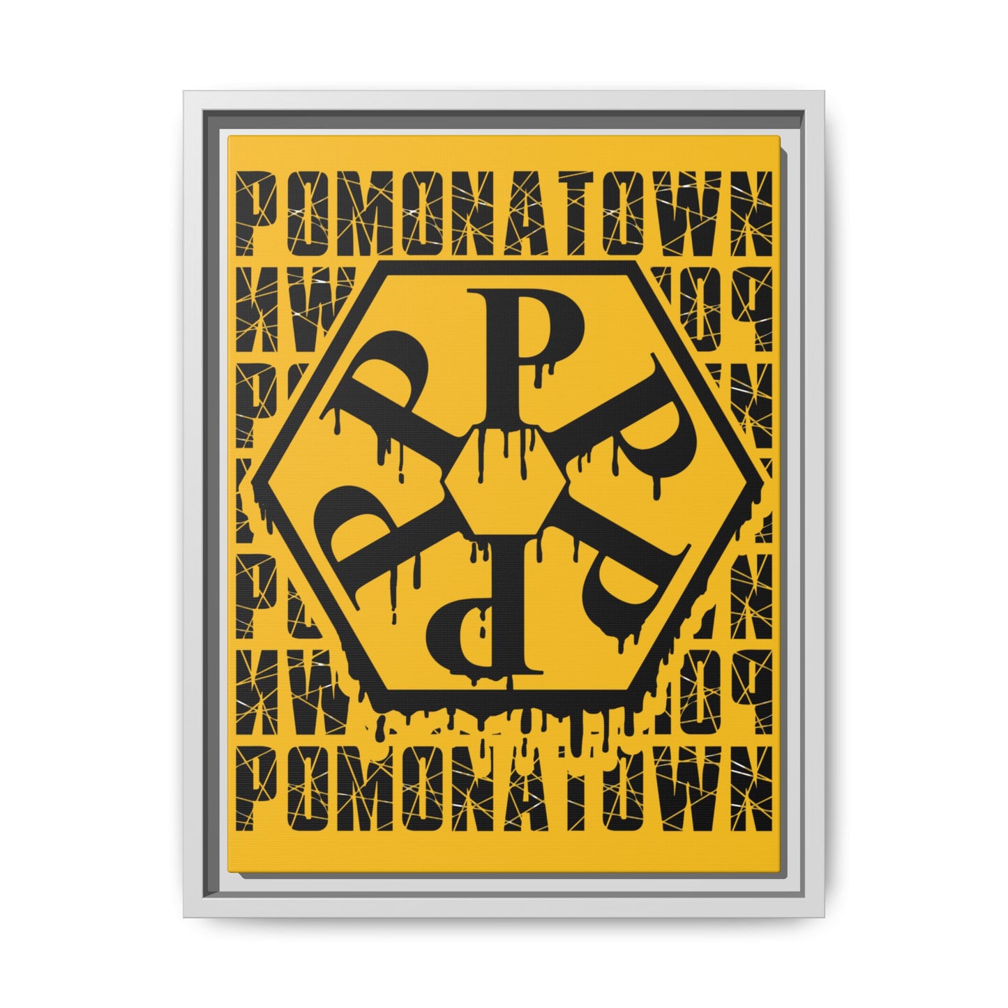 Framed Canvas Art Print, Urban Home Decor, Wall Art for Pomonatown Lovers, Typography Artwork, Gift for Friends