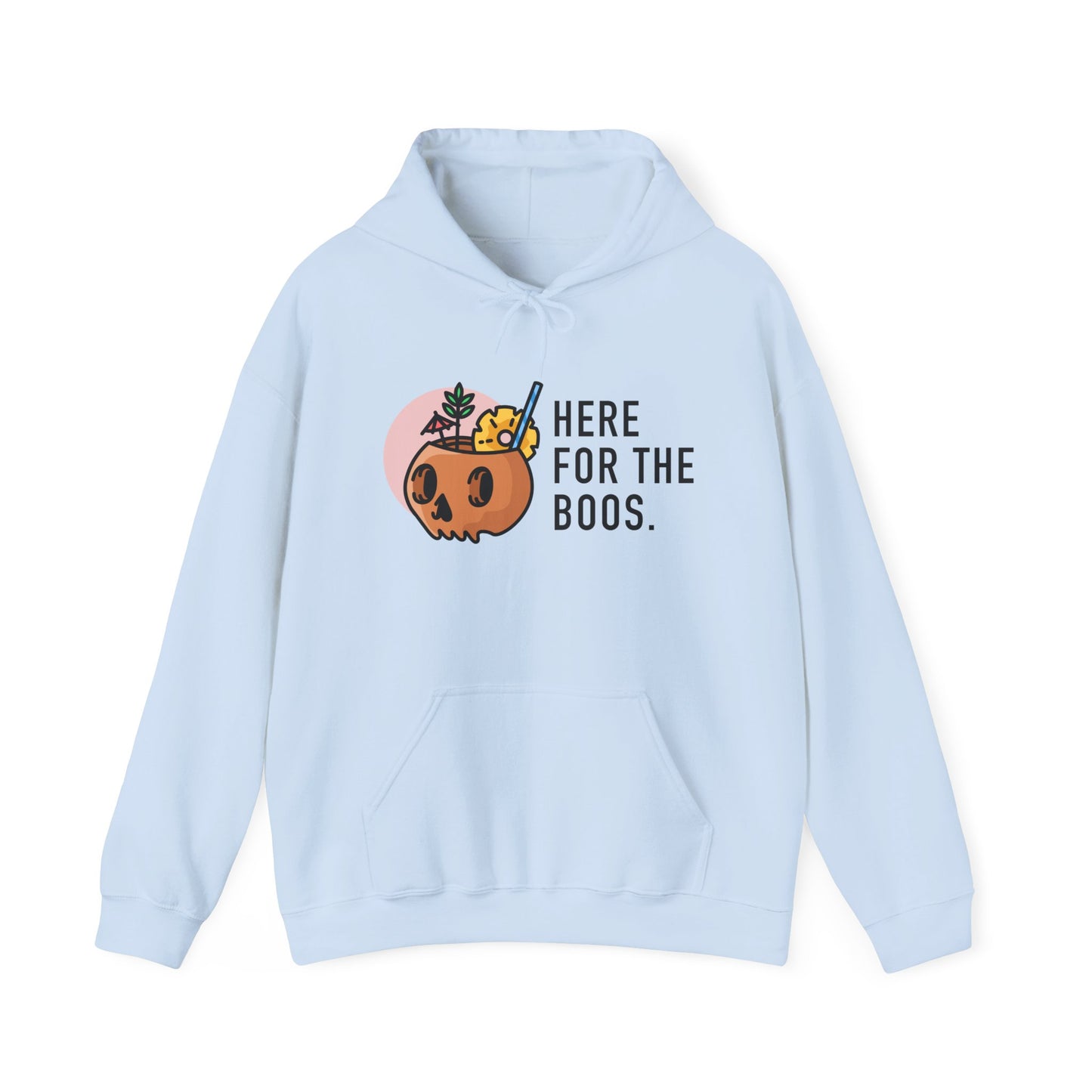 Halloween Skull Hoodie, Cozy Sweatshirt for Fall, Here for the Boos, Unisex Sweatshirt, Perfect for Halloween, Gift for Spooky Season