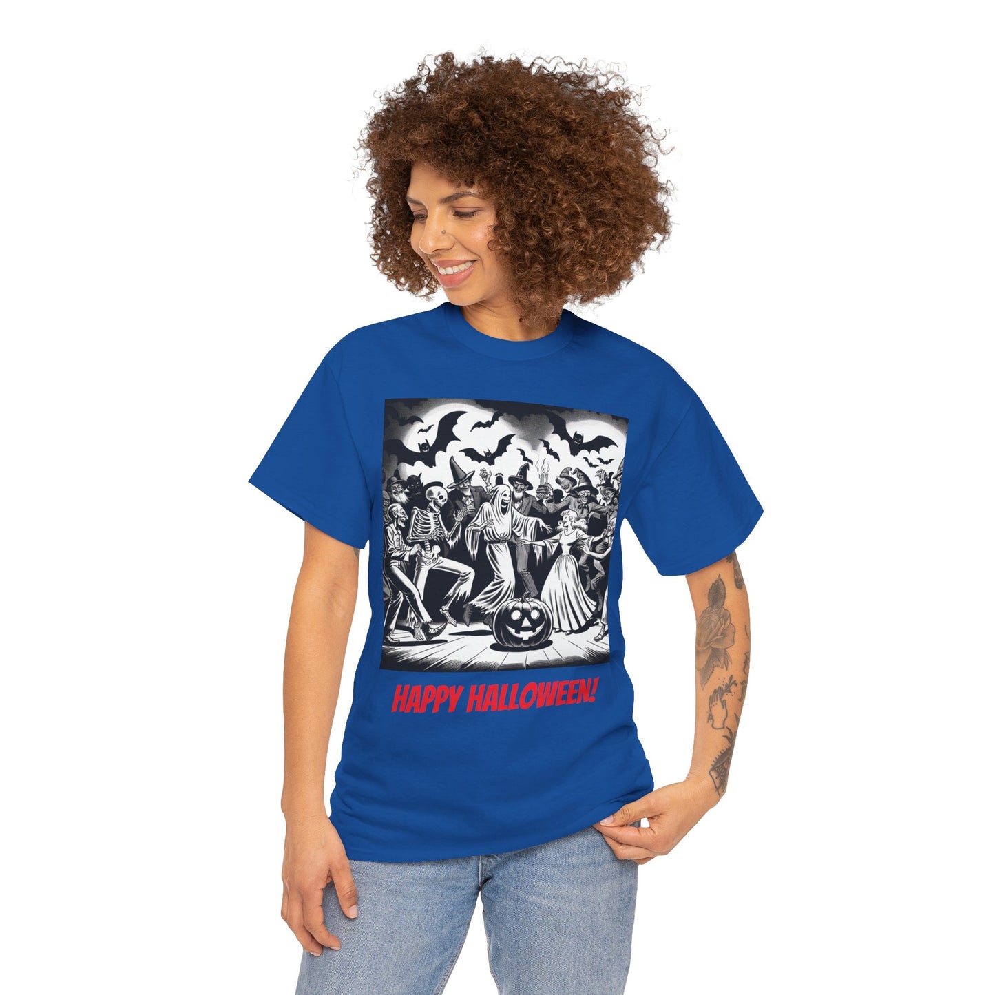 Halloween Party Unisex Heavy Cotton Tee, Spooky Costume Shirt, Halloween Celebration Tee, Trick or Treat Apparel, Casual Autumn Wear
