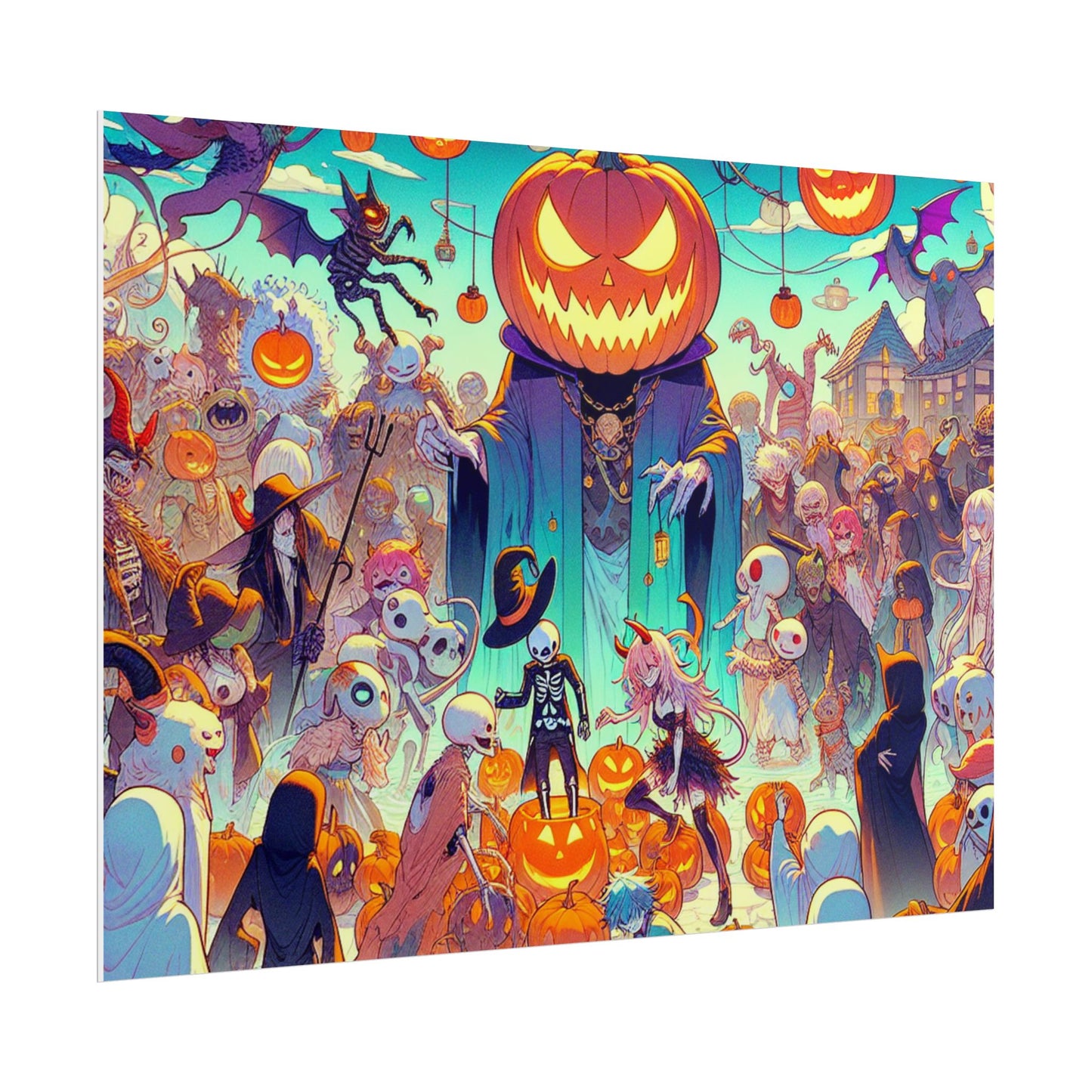 Halloween Spooky Art Rolled Posters, Wall Decor, Unique Gift, Haunted House, Fall Decor, Halloween Party Decorations