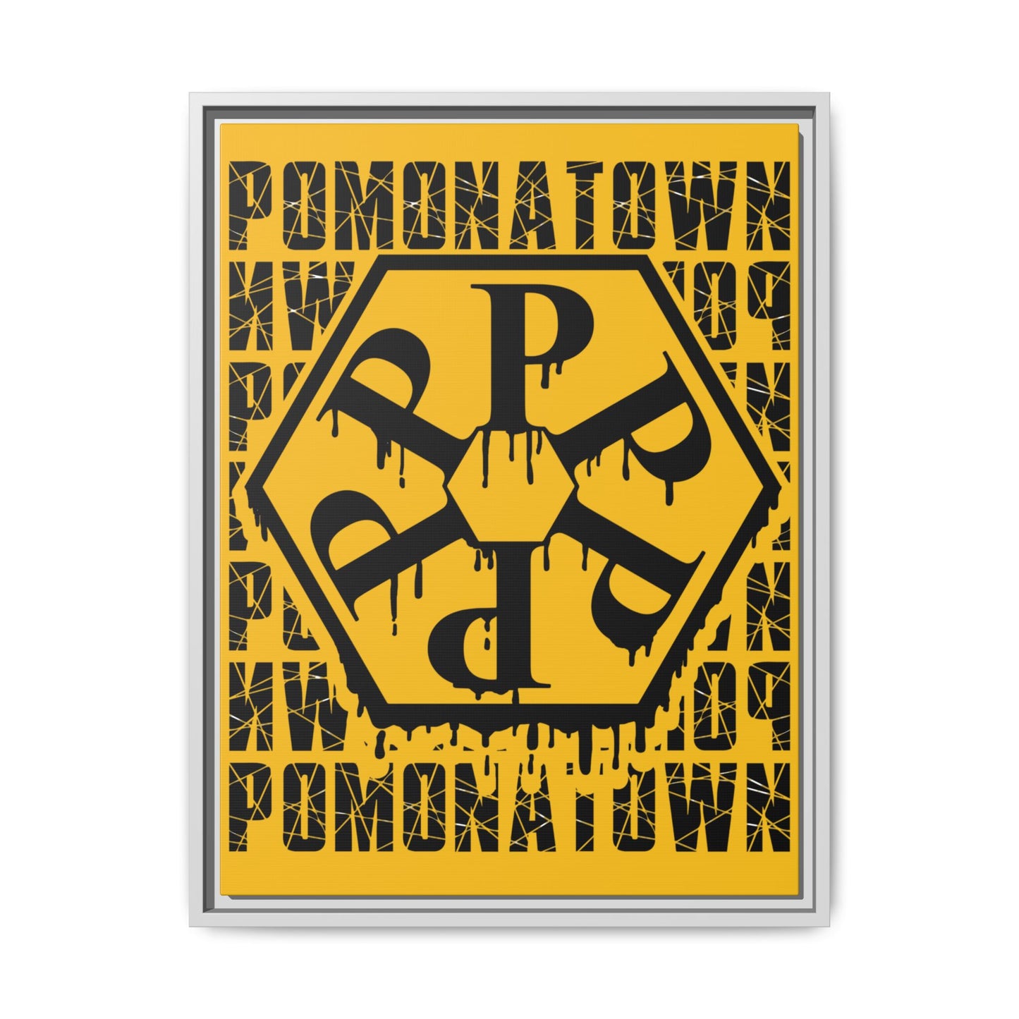 Framed Canvas Art Print, Urban Home Decor, Wall Art for Pomonatown Lovers, Typography Artwork, Gift for Friends