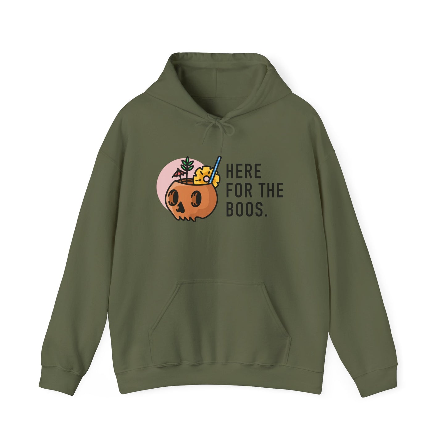 Halloween Skull Hoodie, Cozy Sweatshirt for Fall, Here for the Boos, Unisex Sweatshirt, Perfect for Halloween, Gift for Spooky Season