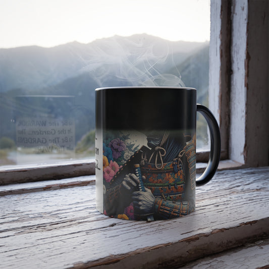 Color Morphing Warrior Gardener Mug | Unique Gift for Plant Lovers, Coffee Enthusiasts, Birthday Gift, Gardening Decor, Inspirational