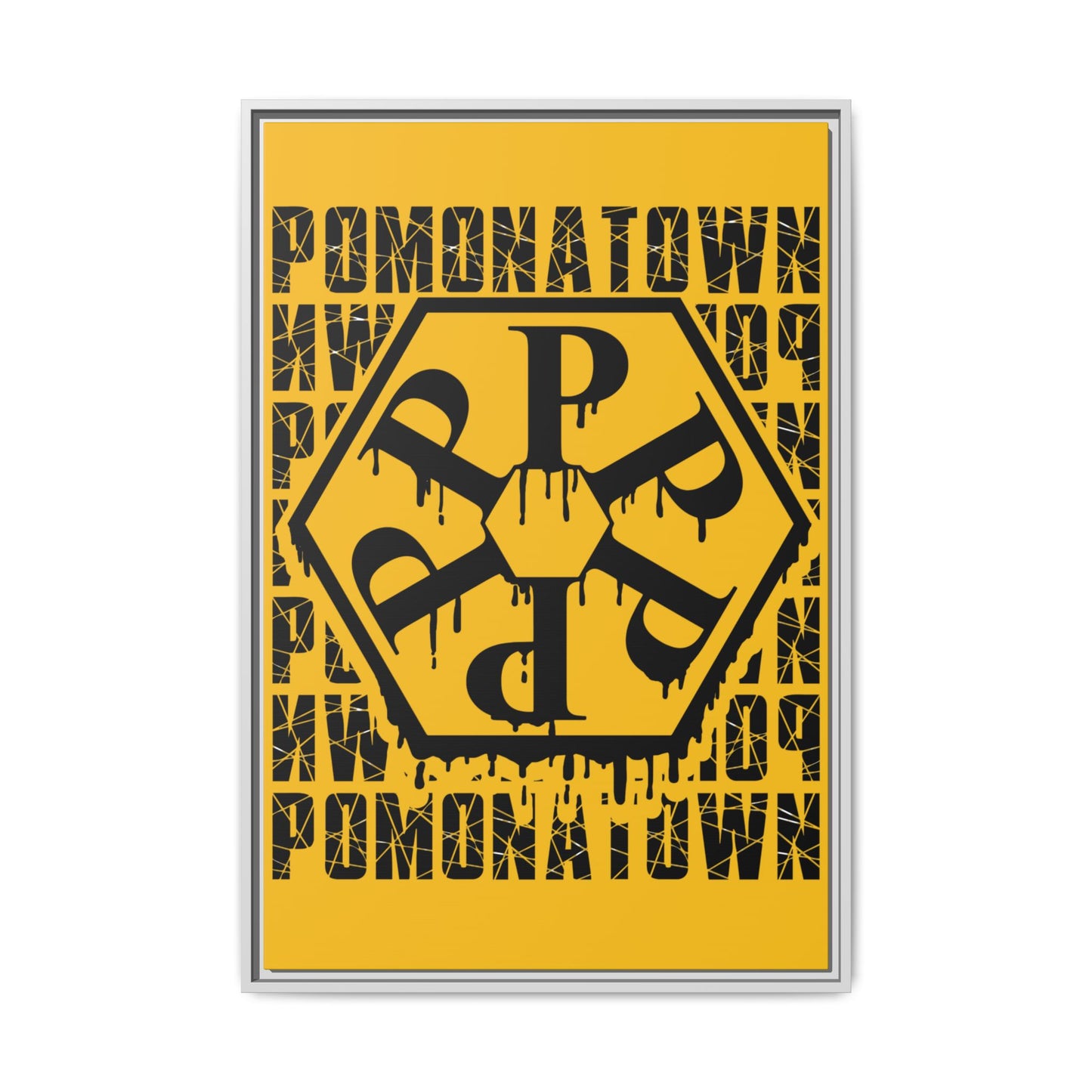 Framed Canvas Art Print, Urban Home Decor, Wall Art for Pomonatown Lovers, Typography Artwork, Gift for Friends