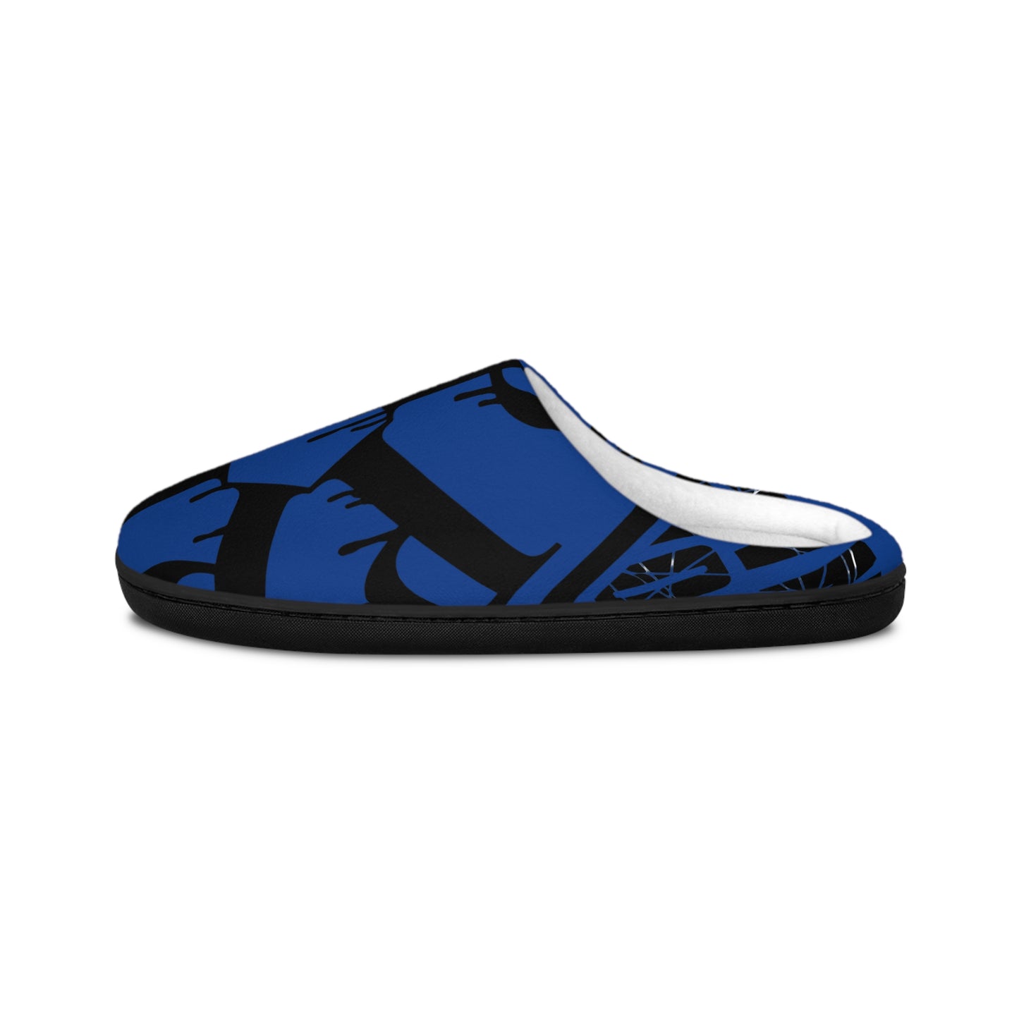 Cozy Blue Graphic Slippers for Men, Indoor Comfort Slippers, House Shoes, Gift for Him, Stylish Loungewear
