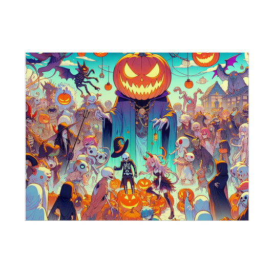 Halloween Spooky Art Rolled Posters, Wall Decor, Unique Gift, Haunted House, Fall Decor, Halloween Party Decorations