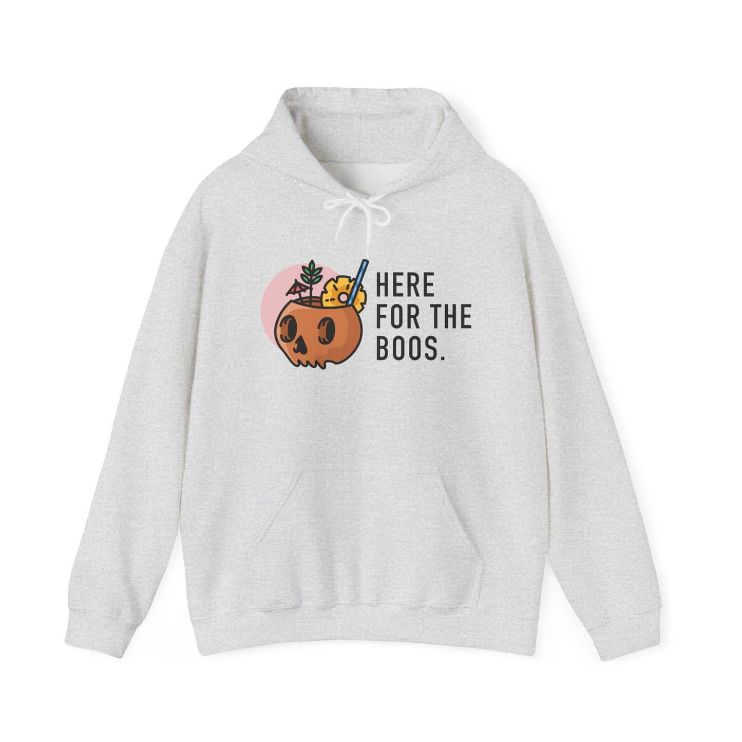 Halloween Skull Hoodie, Cozy Sweatshirt for Fall, Here for the Boos, Unisex Sweatshirt, Perfect for Halloween, Gift for Spooky Season