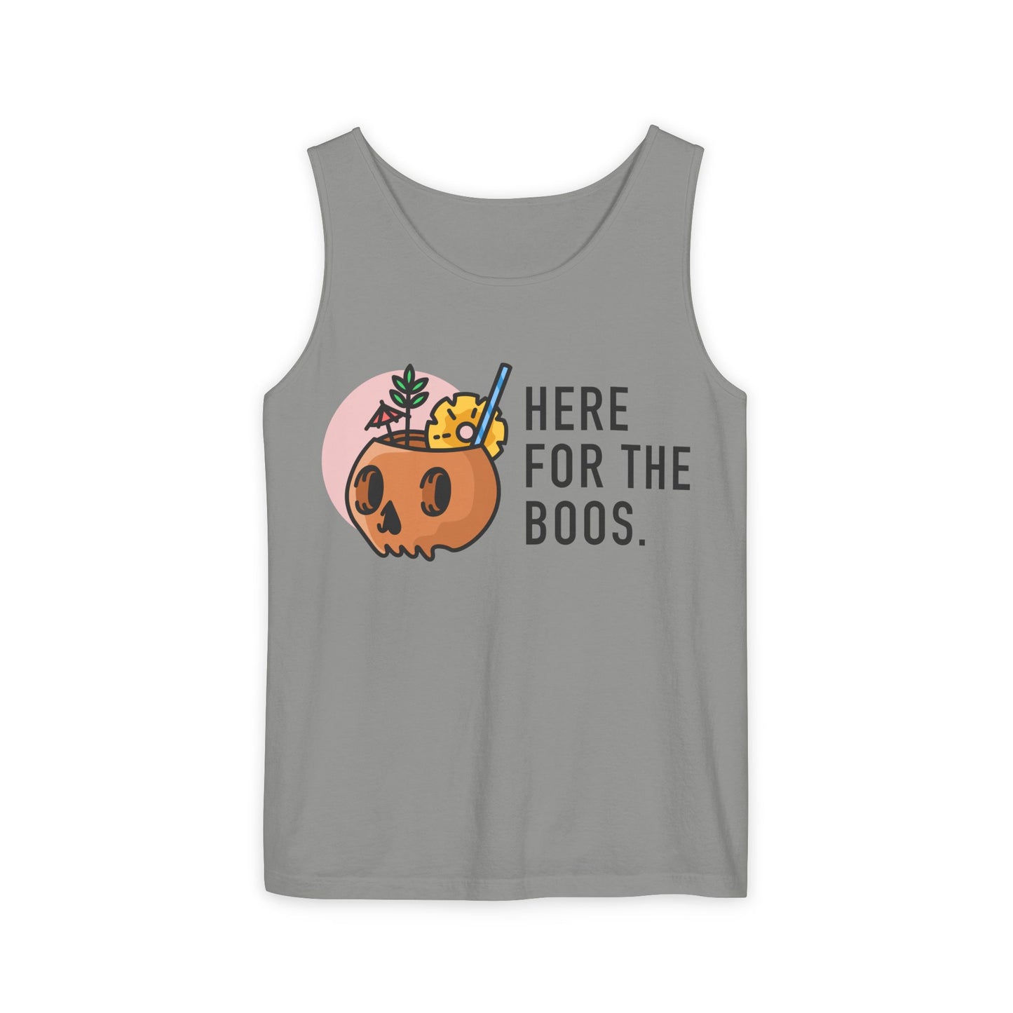 Halloween Festive Tank Top, Casual Summer Top, Unisex Tank, Here for the Boos Shirt, Party Wear, Fall Fashion, Trendy Halloween Apparel