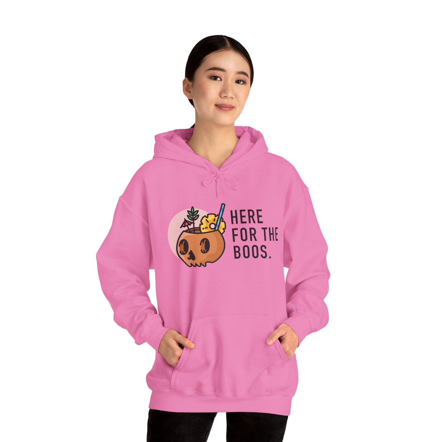 Halloween Skull Hoodie, Cozy Sweatshirt for Fall, Here for the Boos, Unisex Sweatshirt, Perfect for Halloween, Gift for Spooky Season