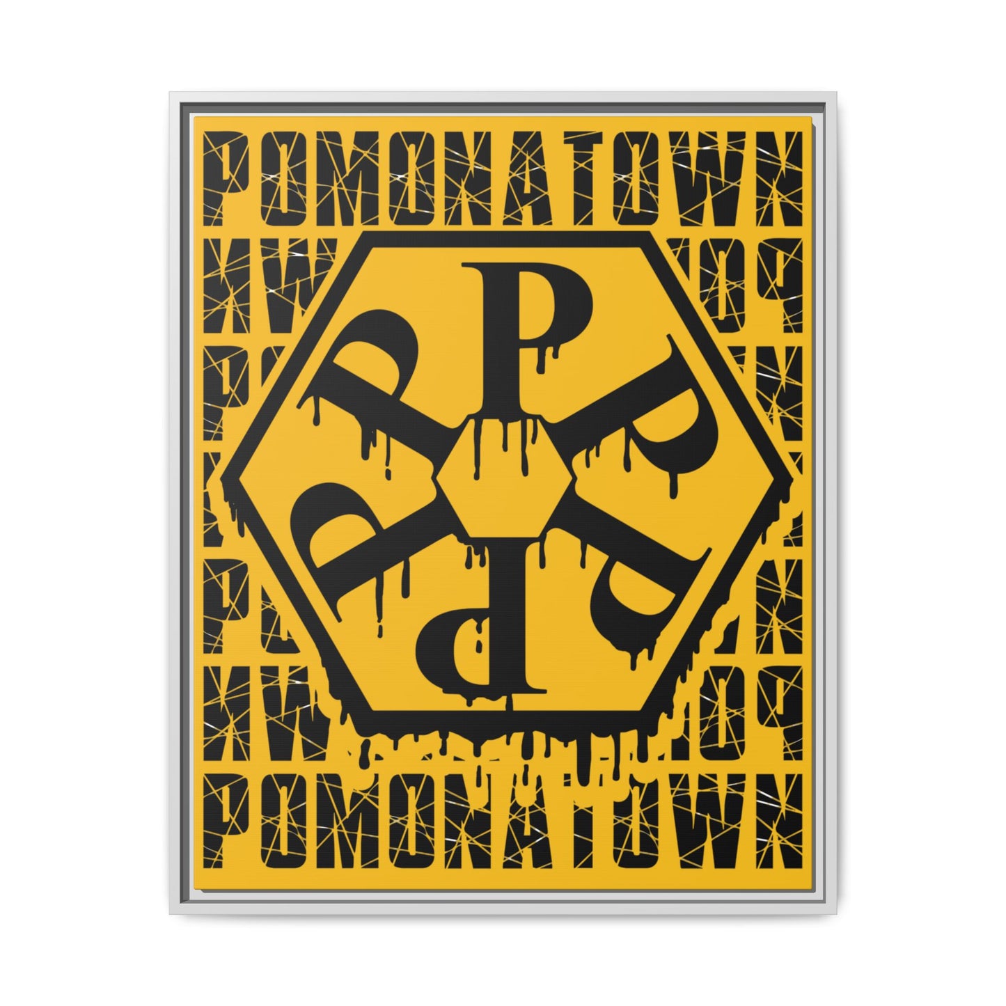 Framed Canvas Art Print, Urban Home Decor, Wall Art for Pomonatown Lovers, Typography Artwork, Gift for Friends