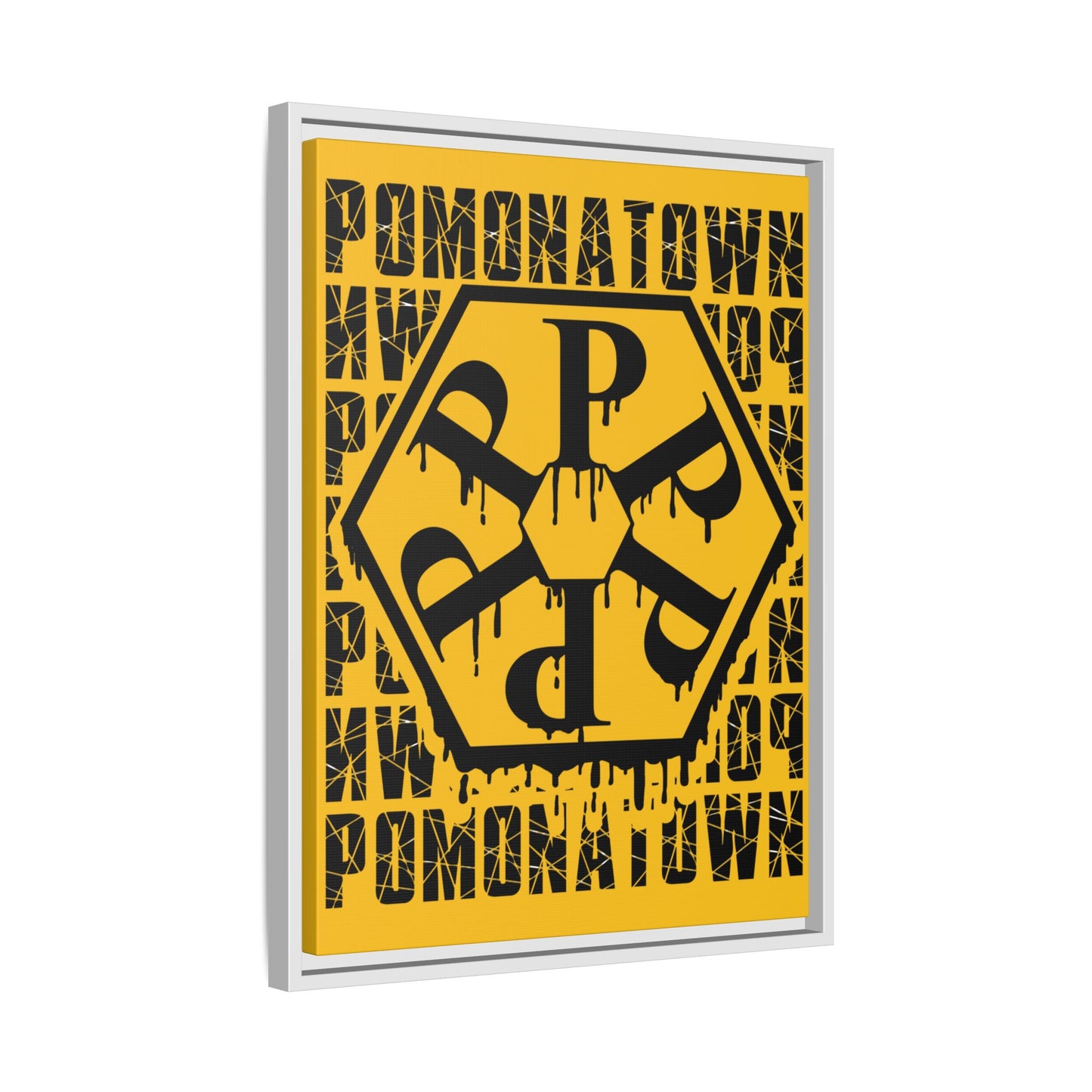 Framed Canvas Art Print, Urban Home Decor, Wall Art for Pomonatown Lovers, Typography Artwork, Gift for Friends