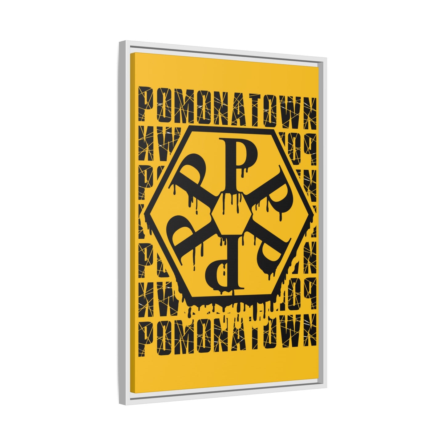 Framed Canvas Art Print, Urban Home Decor, Wall Art for Pomonatown Lovers, Typography Artwork, Gift for Friends