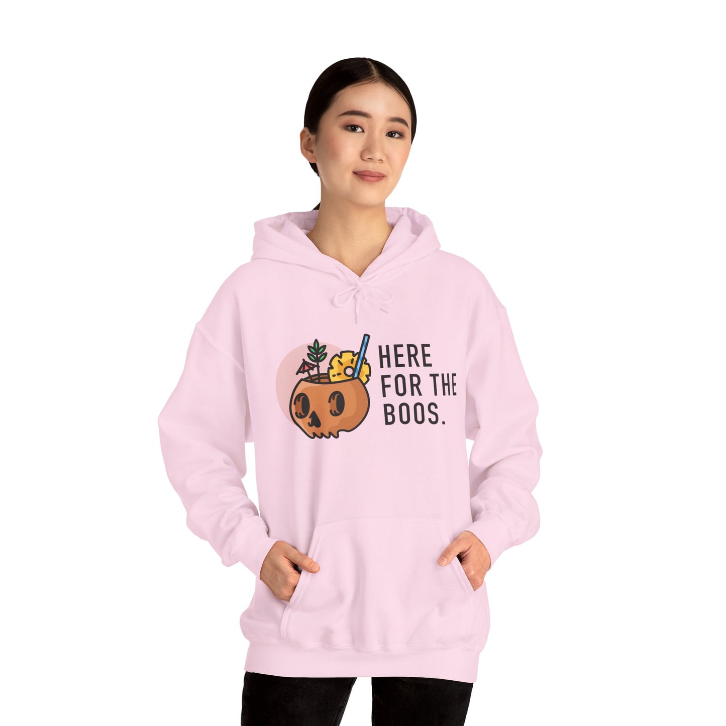 Halloween Skull Hoodie, Cozy Sweatshirt for Fall, Here for the Boos, Unisex Sweatshirt, Perfect for Halloween, Gift for Spooky Season